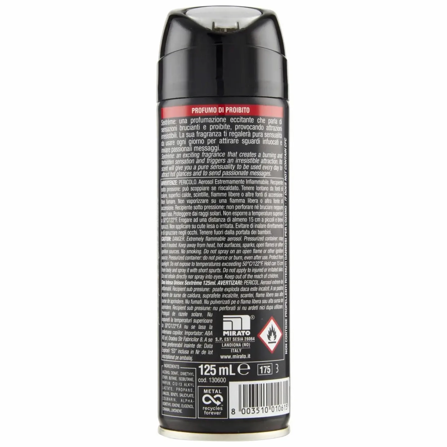 24 Deodorante Intesa Sex Unisex Sextrème – Deodorante Spray 125 ml + portachiavi gratuito Beni Culinari