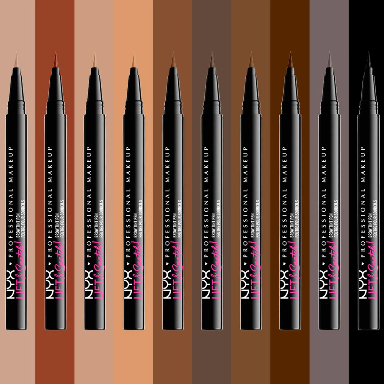 NYX Professional Makeup The Brow Glue Gel Sopracciglia Trasparente Istantaneo Effetto Laminazione 5g + Lift and Snatch Penna Sopracciglia No-Transfer Tenuta 16h Tonalità Ash Brown - Set da 2