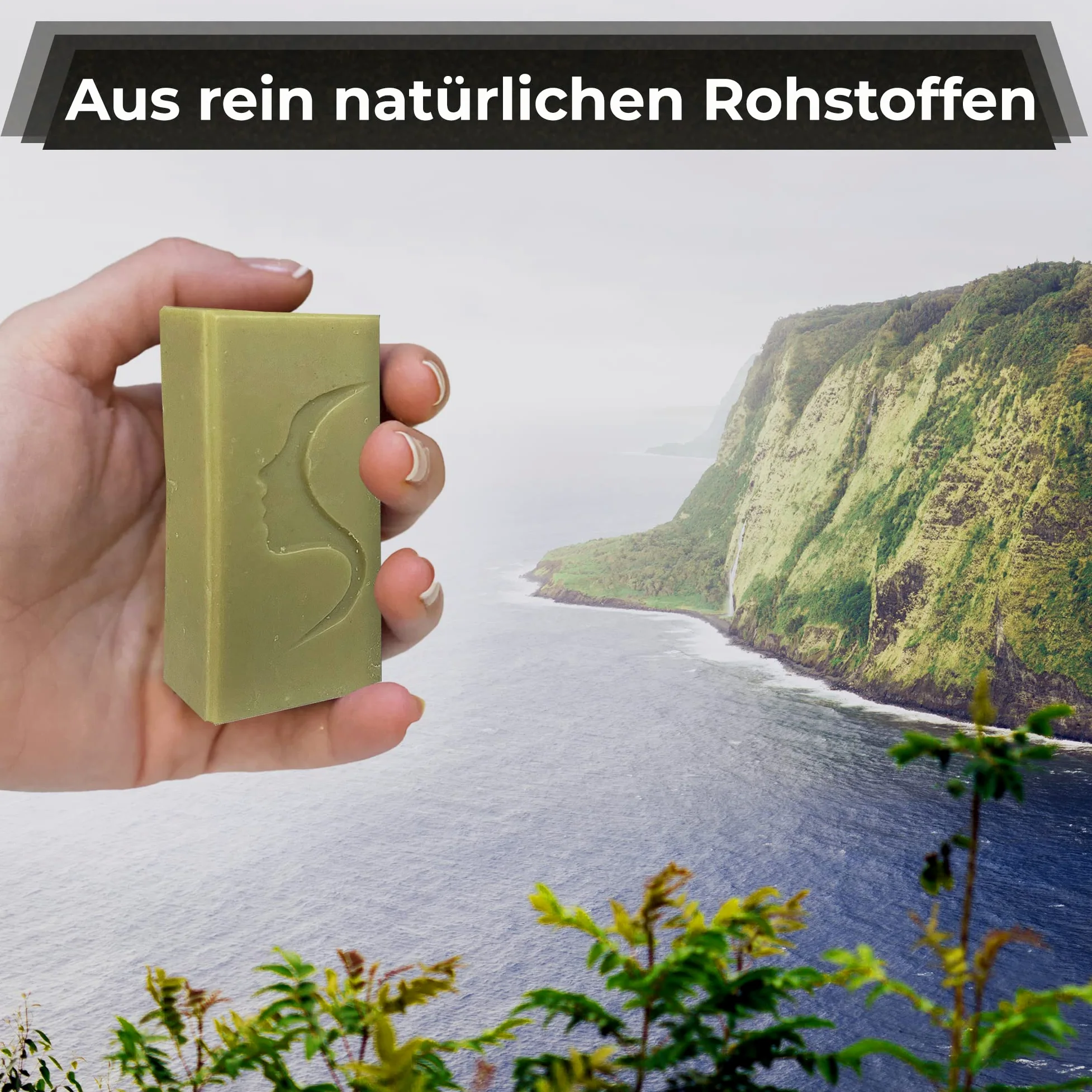 Sapone al latte di capra con terra minerale verde, fatto a mano con processo a freddo (10 pezzi)