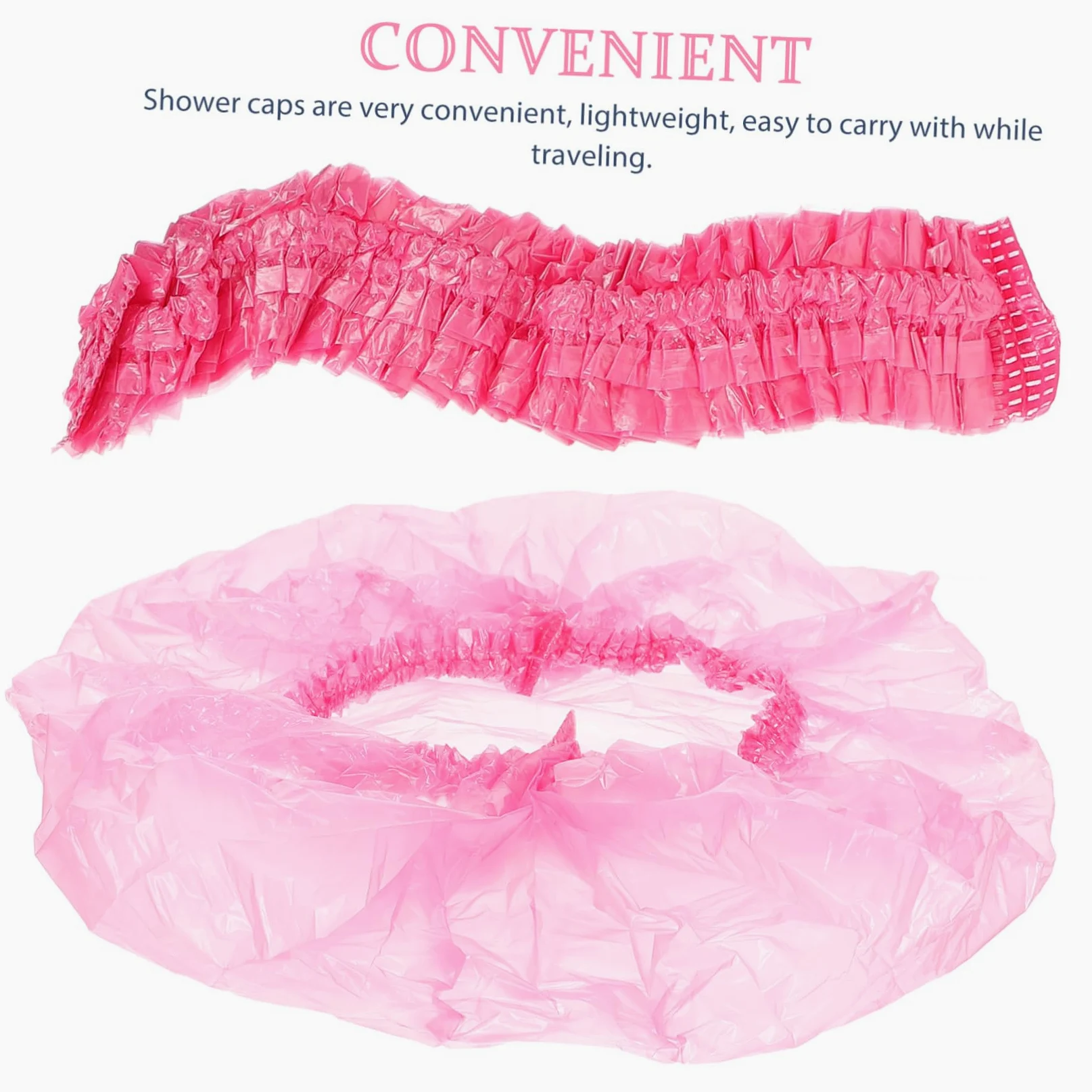 Cuffie da Doccia Usa e Getta per Donne 500 Pezzi Grande 44 Cm Elastiche Impermeabili per Chioma Lunghi Bagno Spa Cucina Viaggi