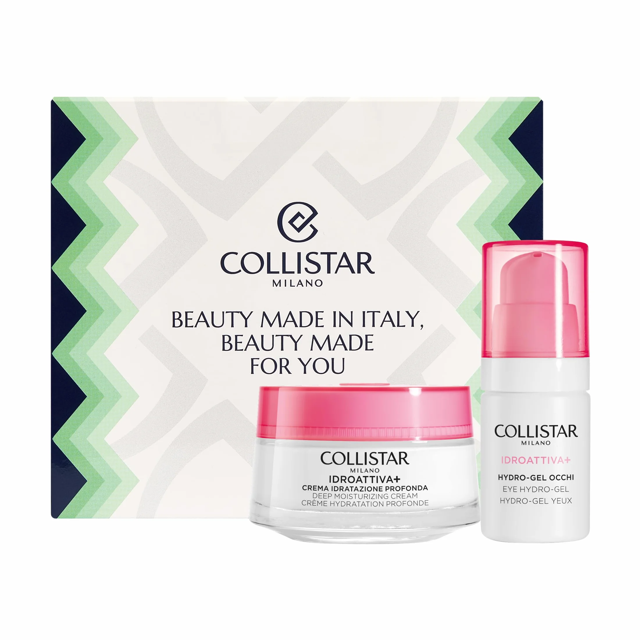 Collistar Cofanetto Regalo Donna Viso IDROATTIVA+, Crema Idratazione Profonda 50ml + Hydro-Gel Contorno Occhi 15ml, Idratazione fino a 100H, Anti-Inquinamento, 100% Vegan