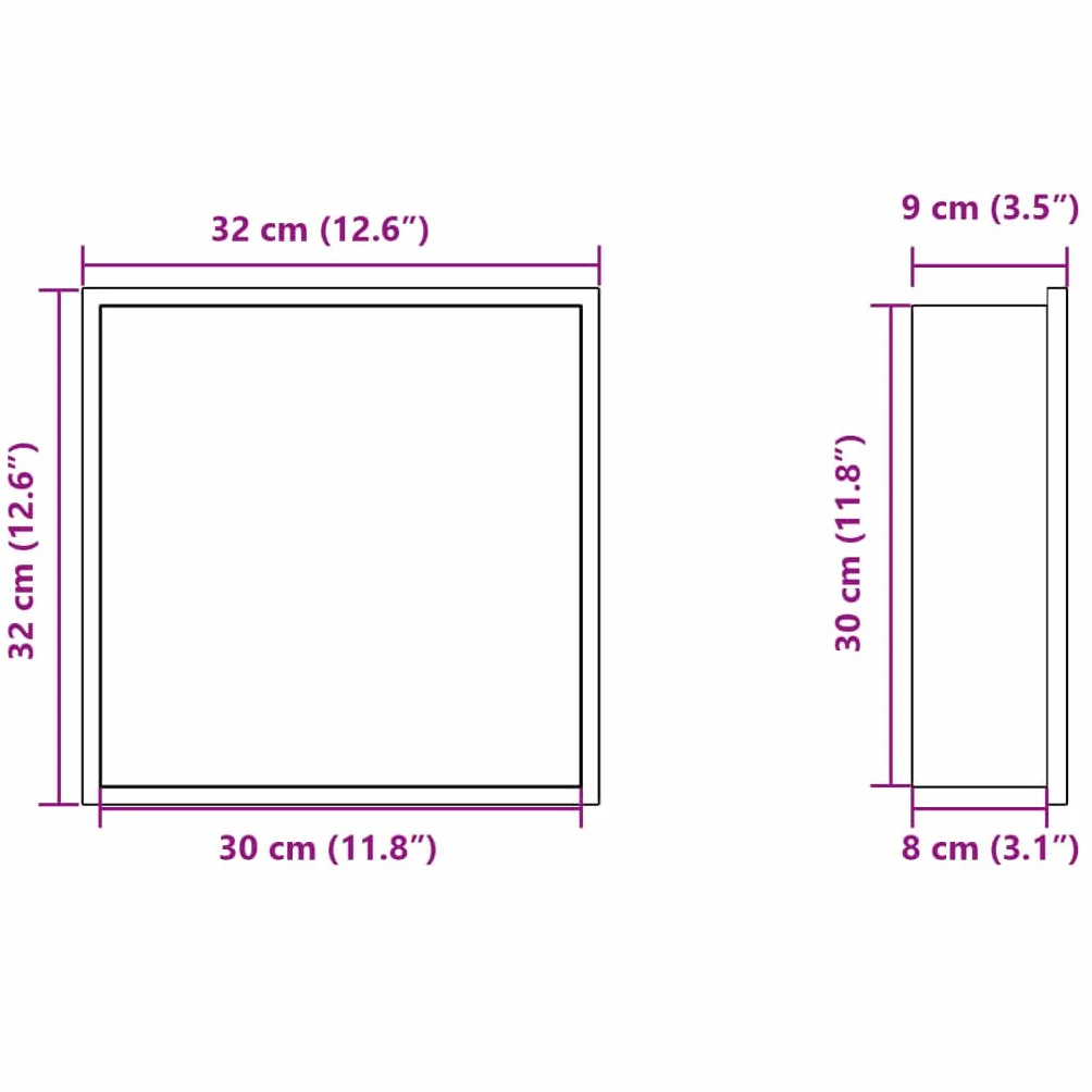 Nicchia per Doccia Bianco Opaco 32x32x9cm Acciaio Inox