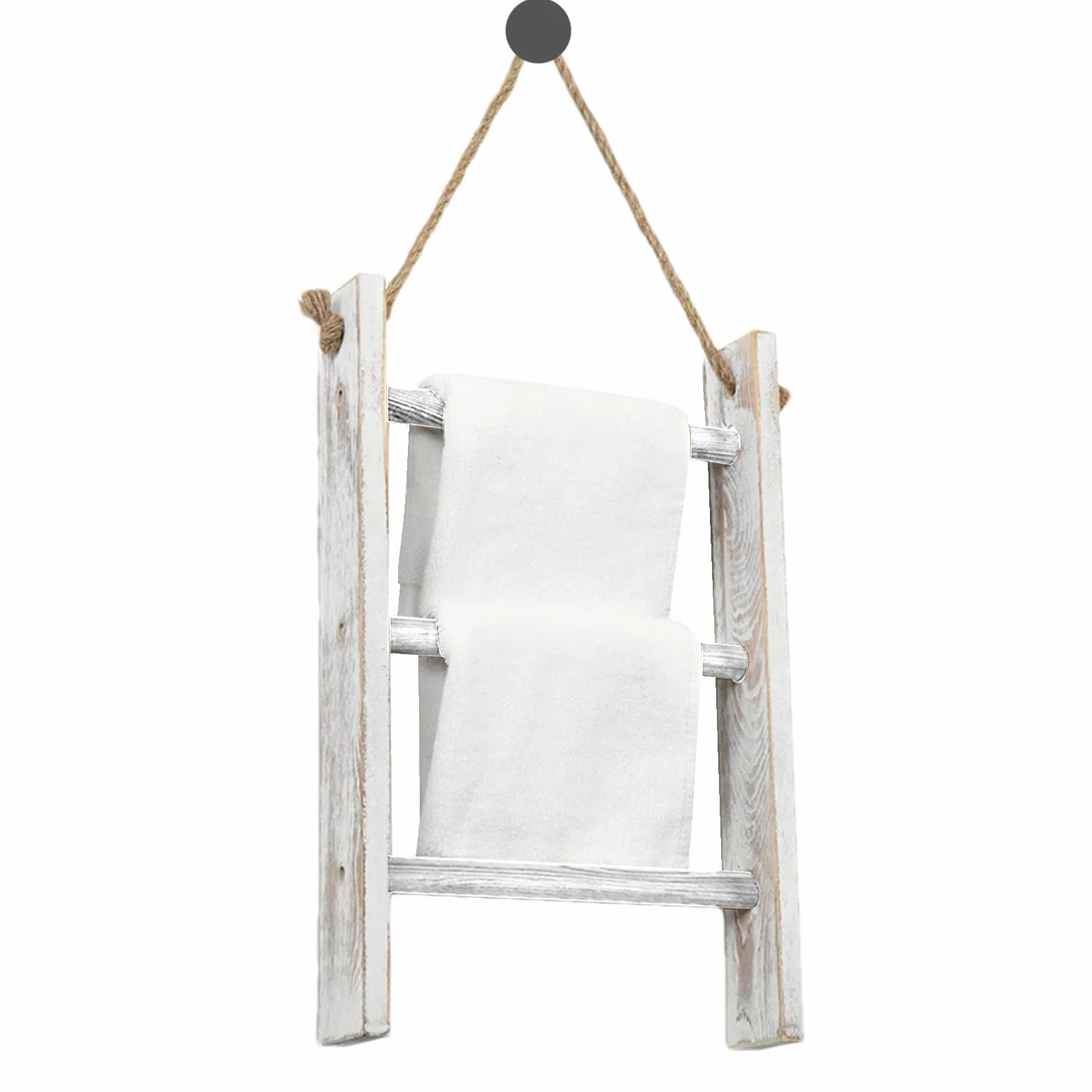 Scala Porta Asciugamani Bagno 3 Livelli Legno 26x5,5x40cm