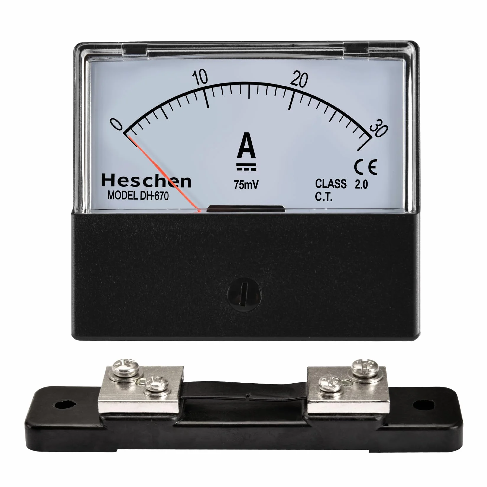Heschen Contatore amperometro DC 0-30A DH 670 classe 2,0 con Shunt