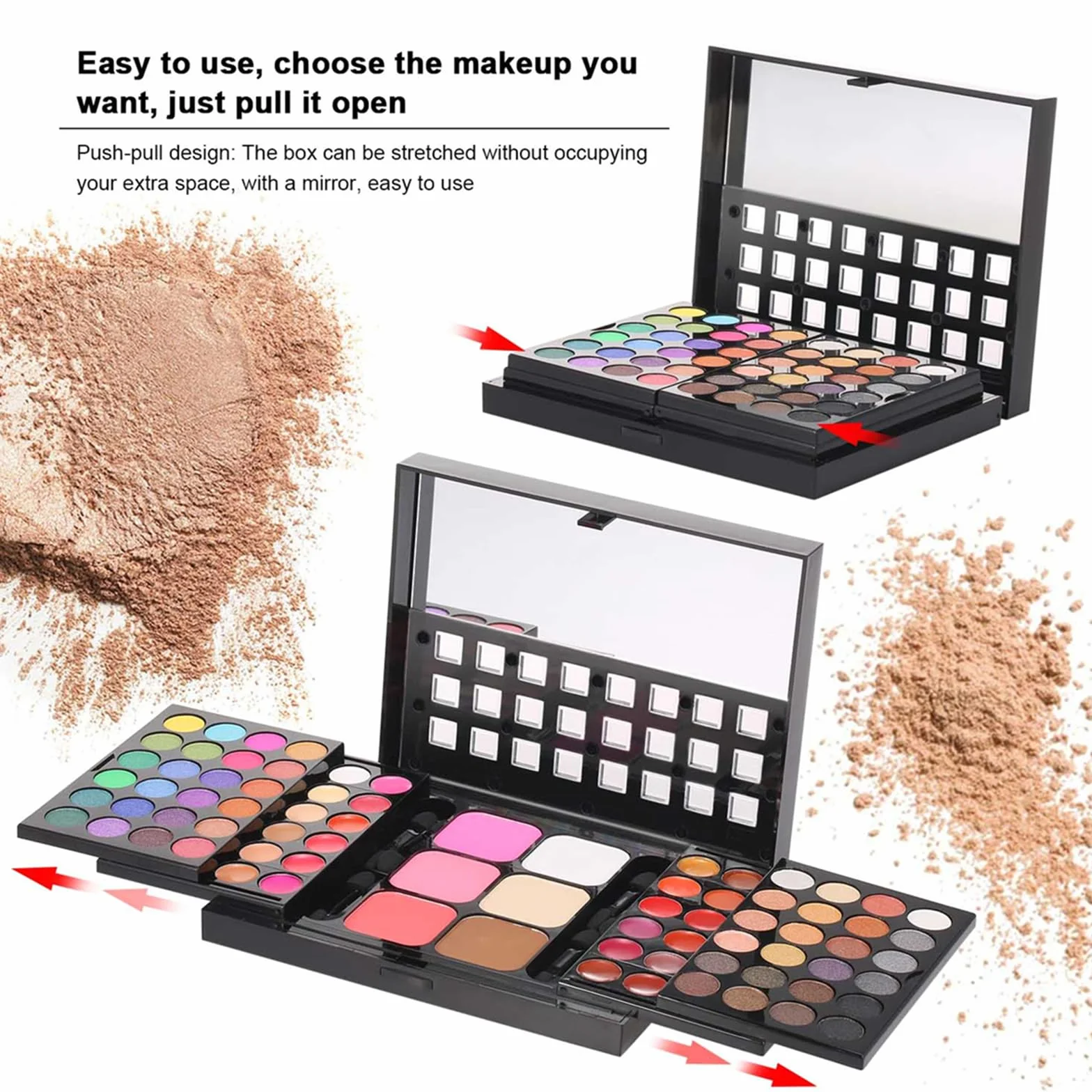 Trousse Trucchi Donna Ragazza, 78 Colore Palette di Ombretti per Trucco, Trucchi Donna Tutto in Uno Tavolozza Completo Valigetta con Ombretto, Gloss, Rossetti e Polveri Viso