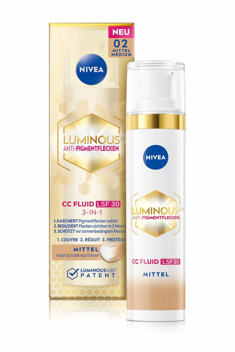 NIVEA CC Creme Luminous 630 Getöntes Fluid MIttel LSF 30, 40 ml Crema