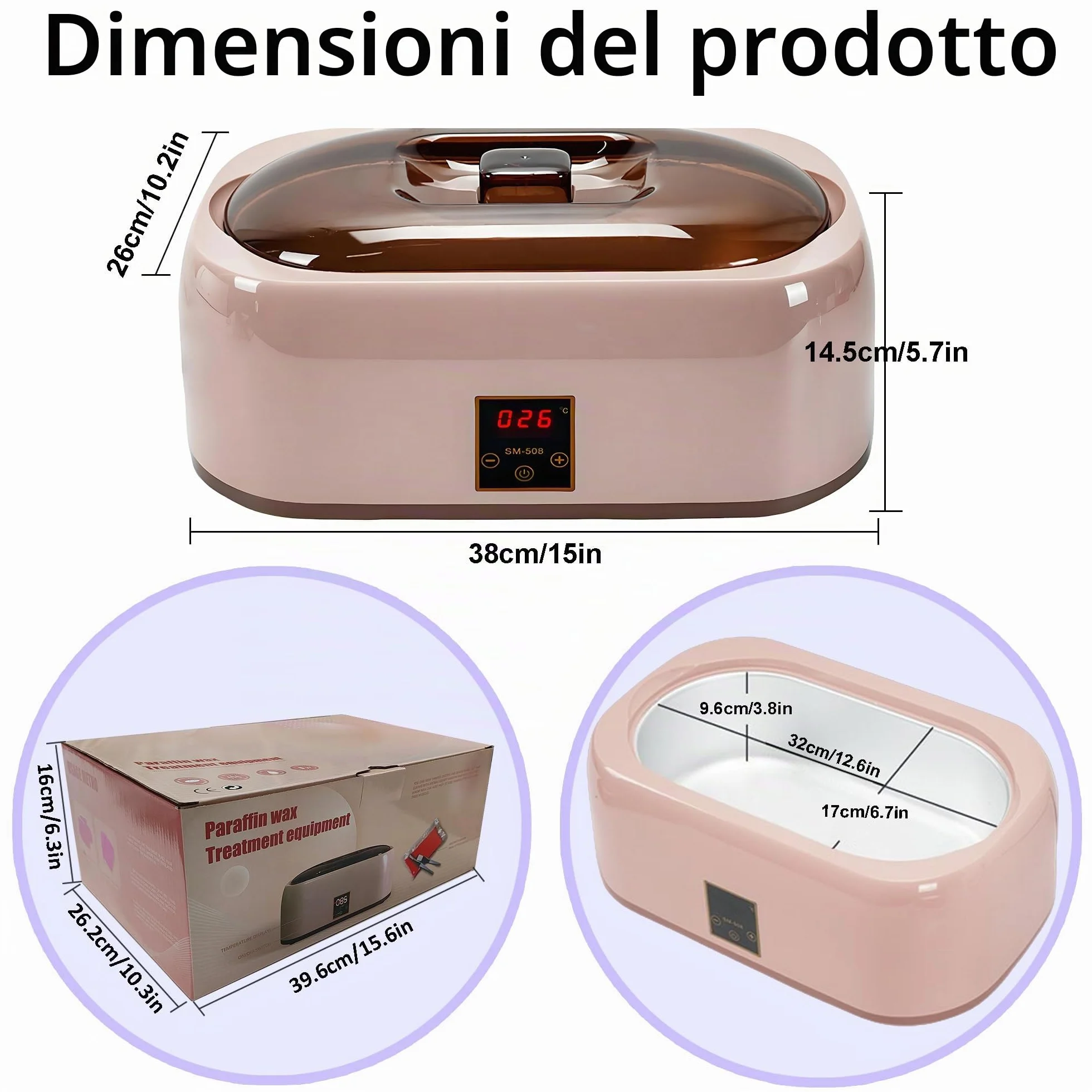 Paraffina Bath,4000ml scalda paraffina mani piedi professionale for Hands and Feet,include cera di paraffina per bagno di paraffina,Bagno di paraffina con tecnologia LED