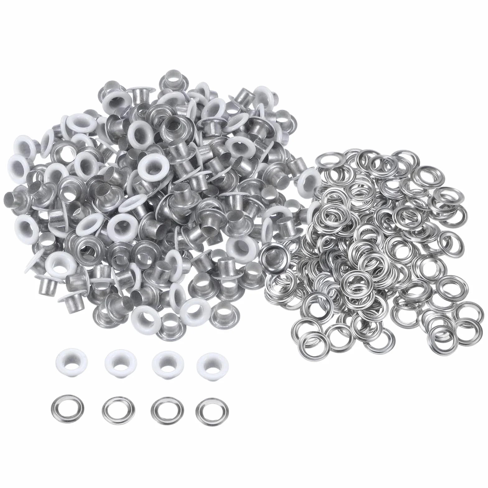 QUARKZMAN 300 Set Occhielli in Metallo 4mm 1/16" Foro per Teloni Scarpe Vestiti Cintura Borsa Tessuto Pelle