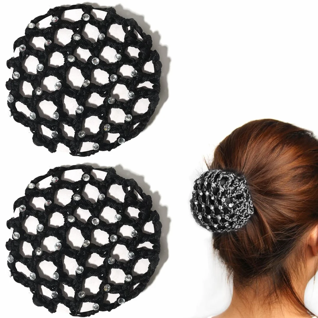 Retina per Capelli Chignon 2 Pezzi Nero – Invisibile, con Elastico per Danza, Balletto, Sport & Acconciature Perfette e Resistenti.