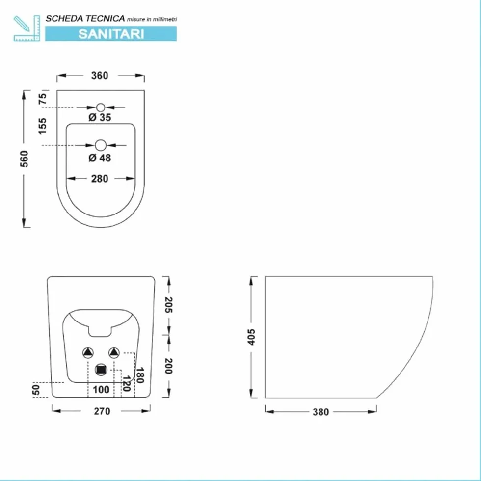 Coppia Sanitari Filo Muro Rimless Bianco Design Moderno Copriwater Chiusura Soft-Close