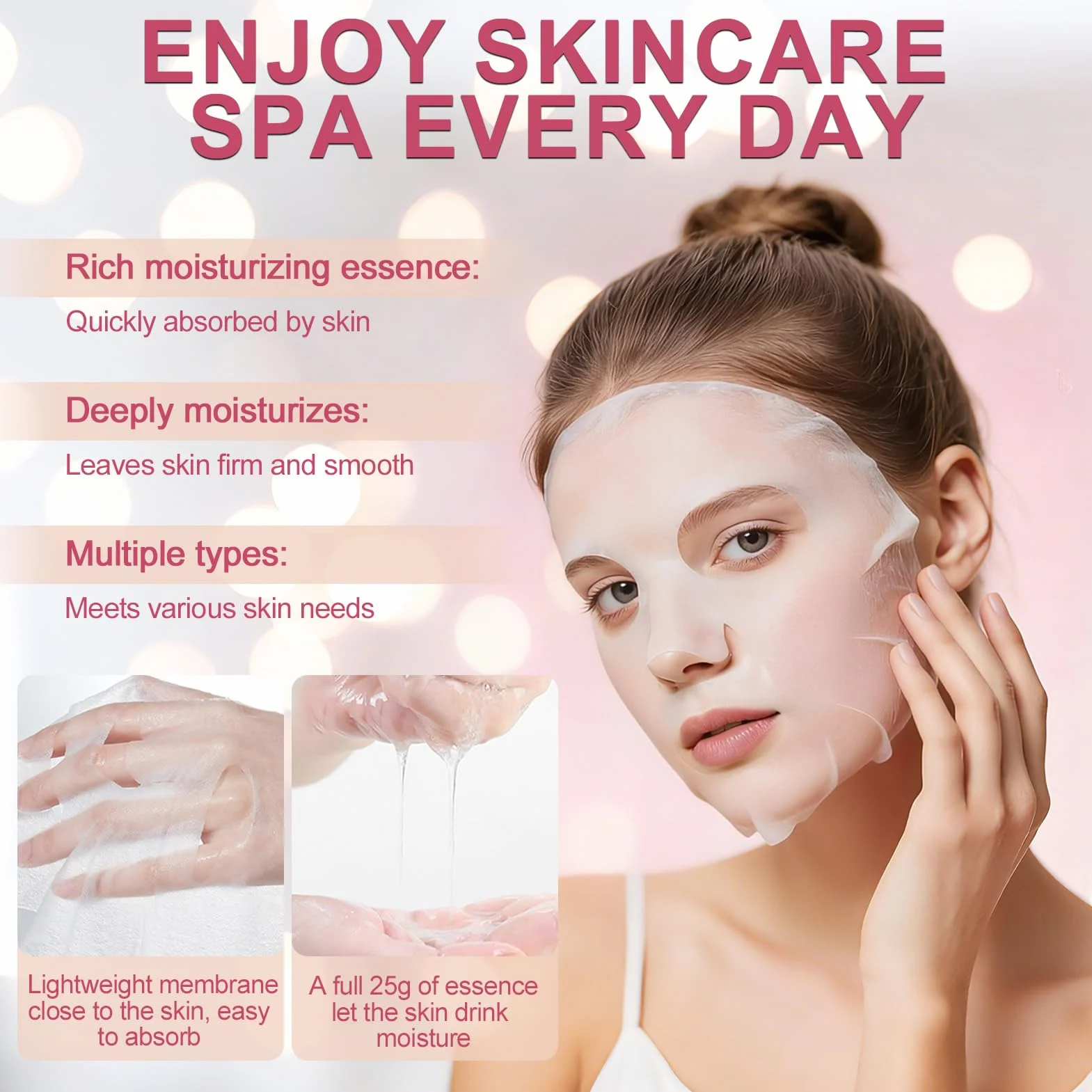 70 Pezzi Cofanetto Skincare Donna, Gift Set for Women, Kit Maschere Viso con Creme Mani, Face Mask, Patch Occhiaie, Lip Mask, Lipbalm, Adatto per Articoli per Feste in SPA, Bomboniere per Matrimoni