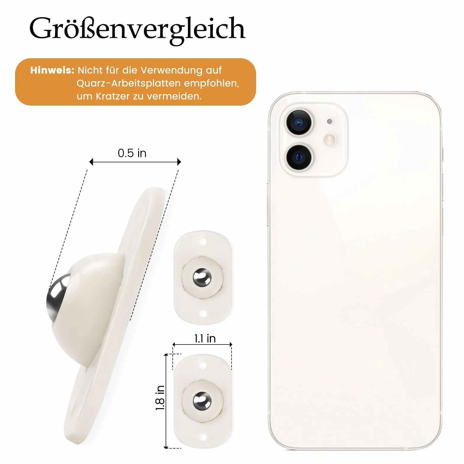 TRVL FIELDER Rotelle autoadesive girevoli 360° in acciaio per elettrodomestici, ruote universali bianco 8