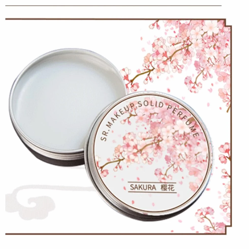 5 Pezzi Profumo da Balsamo Portatile Fragranze di Lunga Durata Eleganti Profumi Solidi Femminili (Fiori di Ciliegio)