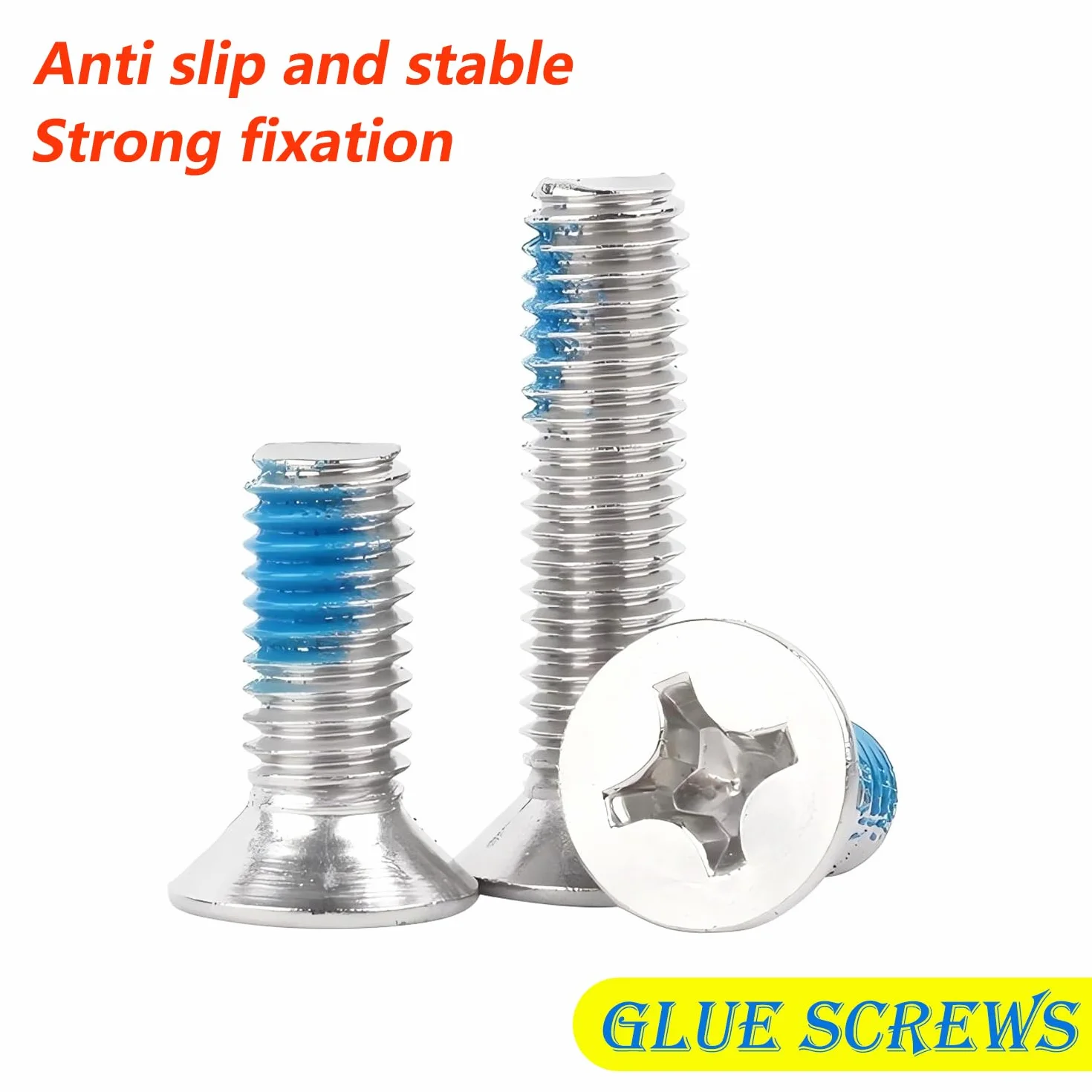 20 Viti a Testa Svasata Acciaio Inox M5x10mm Antiscivolo con Threadlocker per Fissaggio