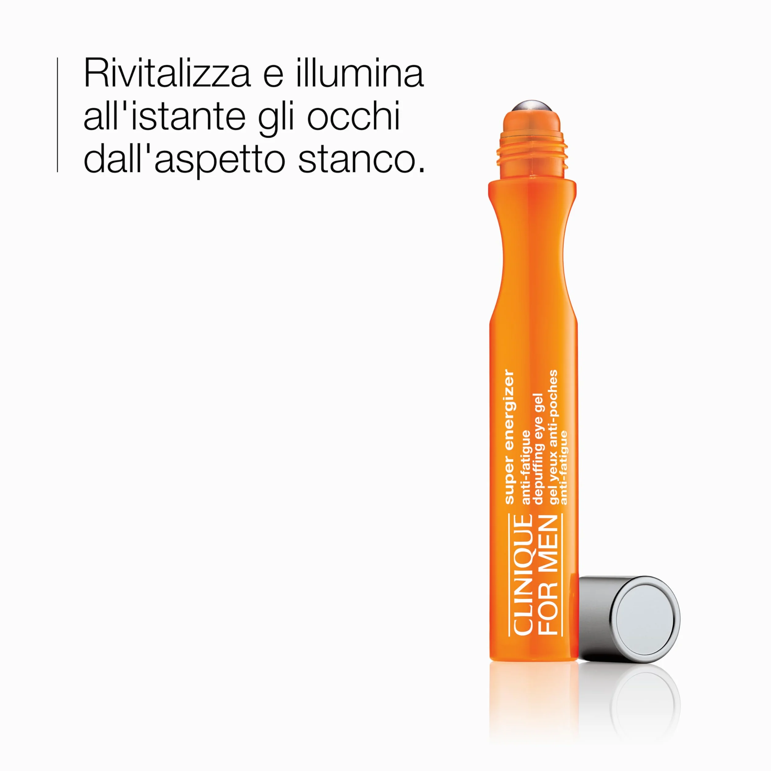 Clinique For Men Super Energizer Anti-Fatigue Depuffing Eye Gel | Roll-on idratante contorno occhi uomo, 15 ml