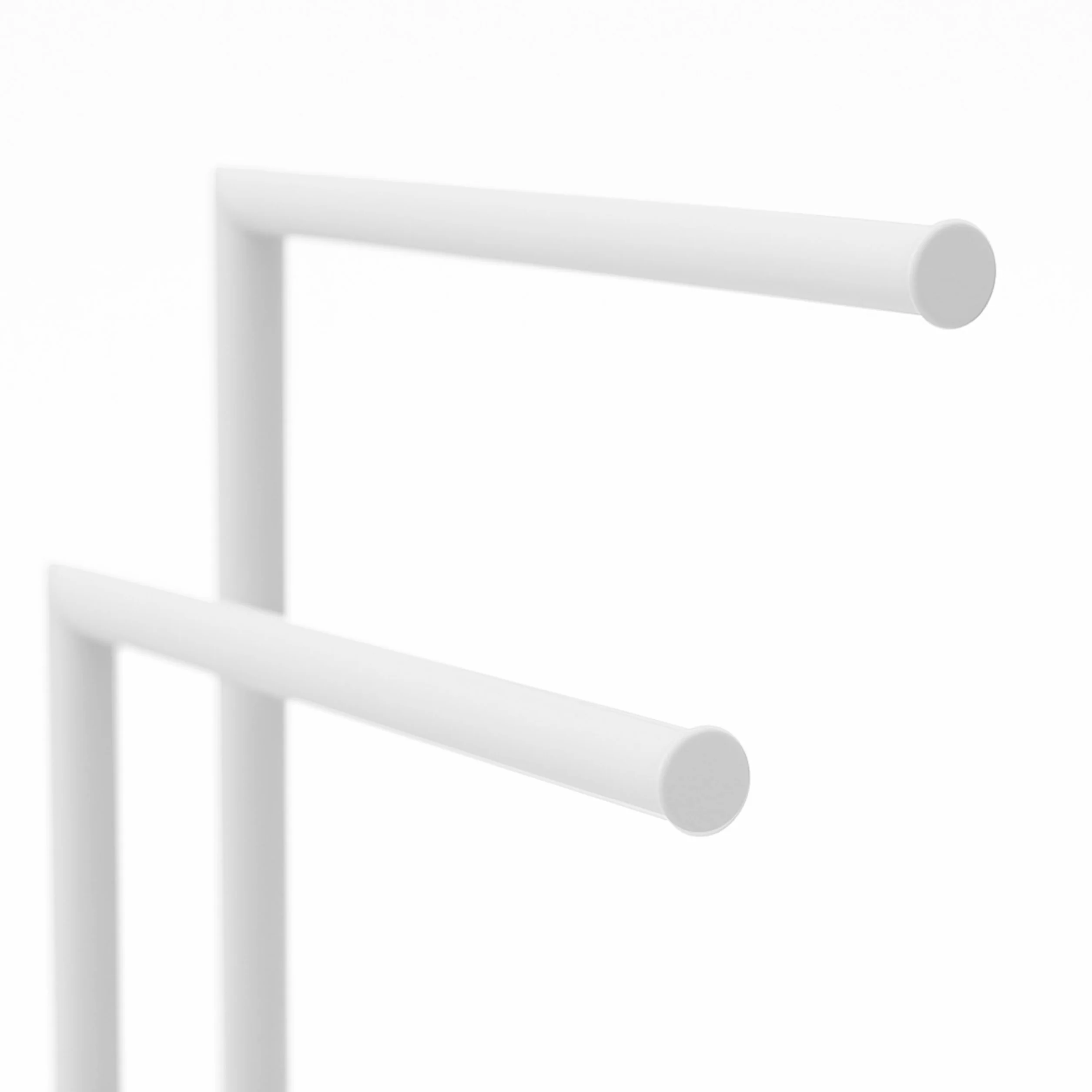 Relaxdays Portasciugamani a 2 Bracci Sfalsati Piantana da Bagno Ferro Bianco 78,5x38,5x17 cm