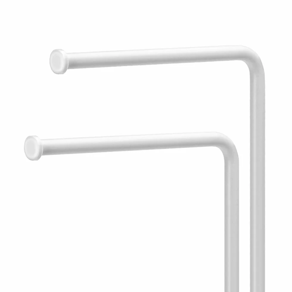 Inbagno Piantana Bagno Portasciugamani salvaspazio H 69,5 cm 2 Barre Acciaio Bianco