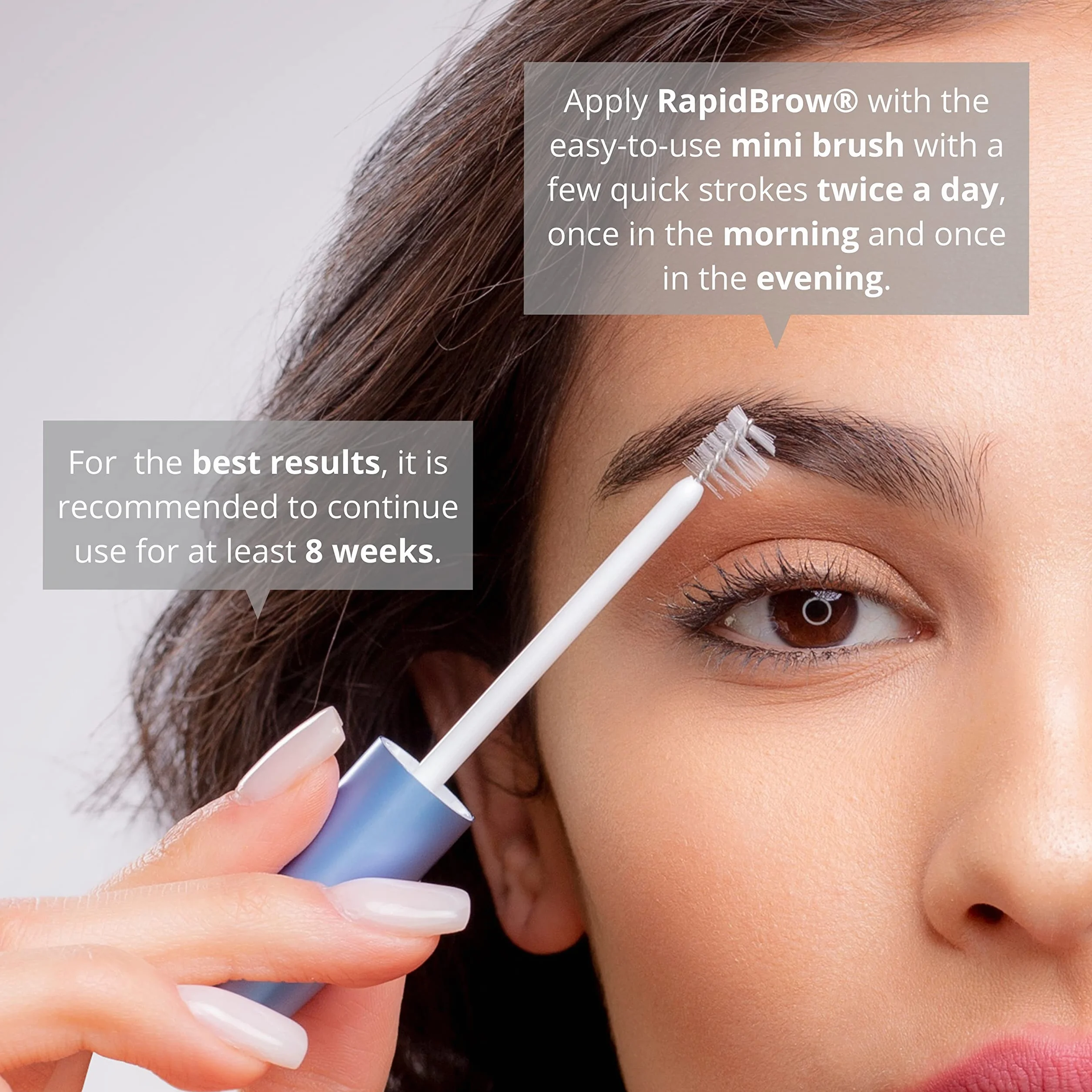 RapidBrow® - Siero Rinforzante per Sopracciglia con Ingredienti Naturali 3 ml - Look di Sopracciglia Folte, Idratate e Definite in 4 Settimane