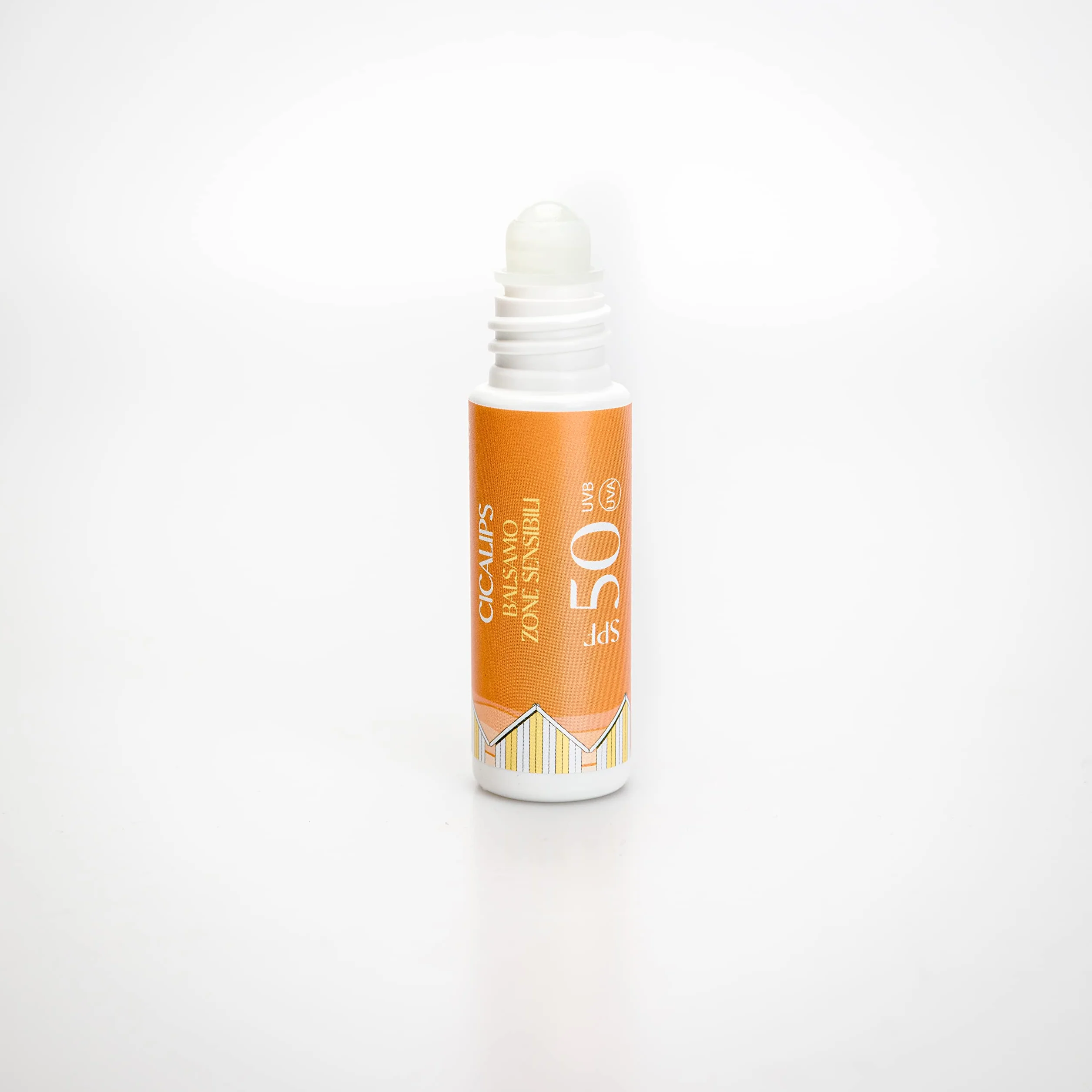 Cicalips balsamo protettivo solare SPF 50 labbra e zone sensibili, stick roll-on, protegge nei, cicatrici, smagliature, labbra, naso, contorno occhi