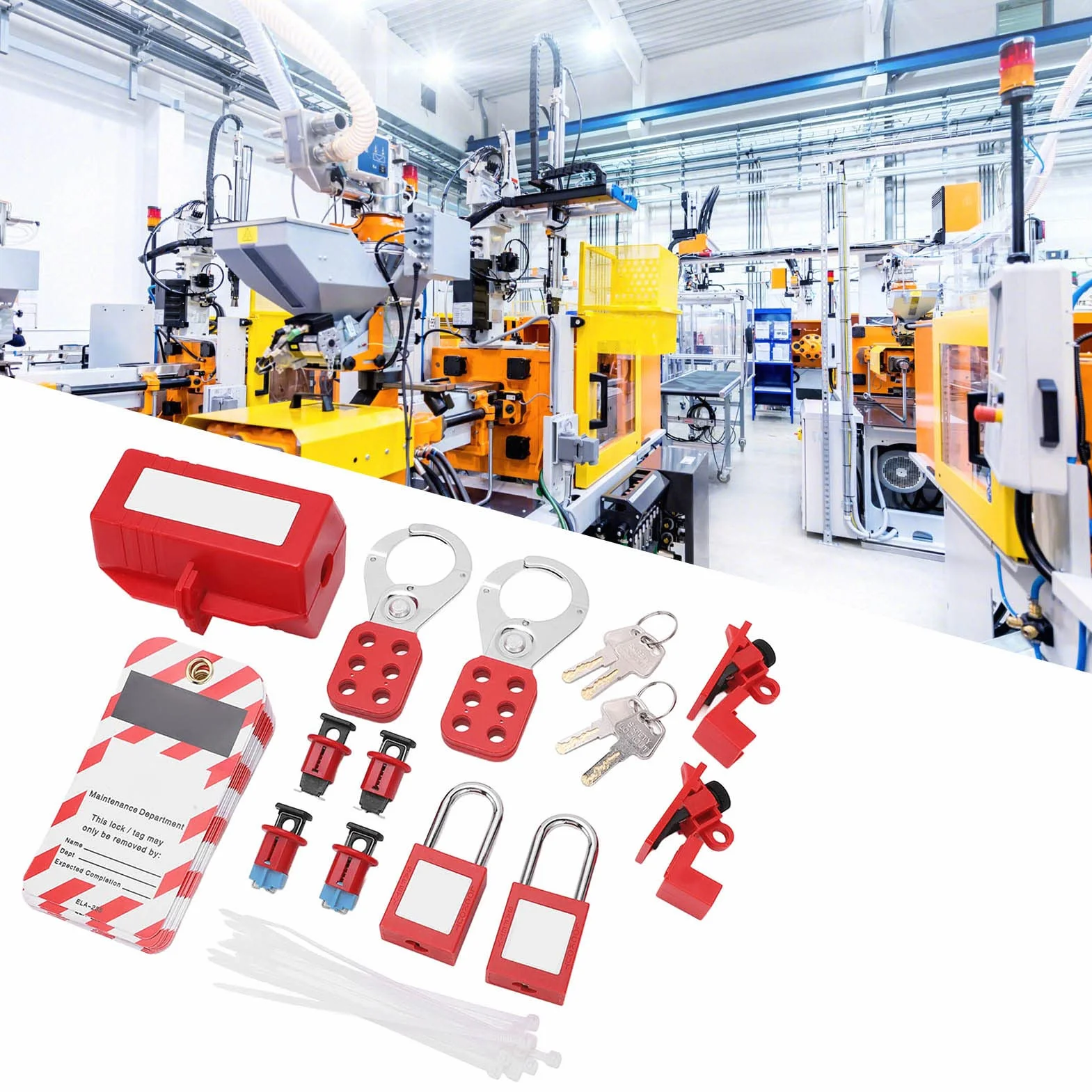 Kit di Tagout di Blocco Dell'interruttore Automatico, Chiusure di Blocco Set di Chiusure Per Etichette Loto Per Lucchetto Elettrico di Sicurezza Industriali
