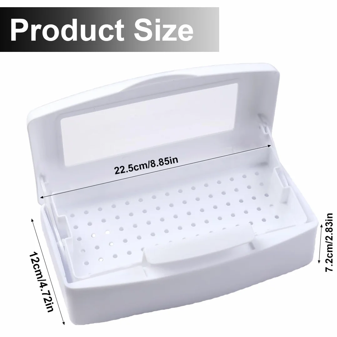 WeddHuis Vaschetta Sterilizzazione Strumenti a Freddo per Manicure Pedicure e Saloni di Bellezza con Vassoio Sollevabile per Attrezzi e Strumenti per Unghie