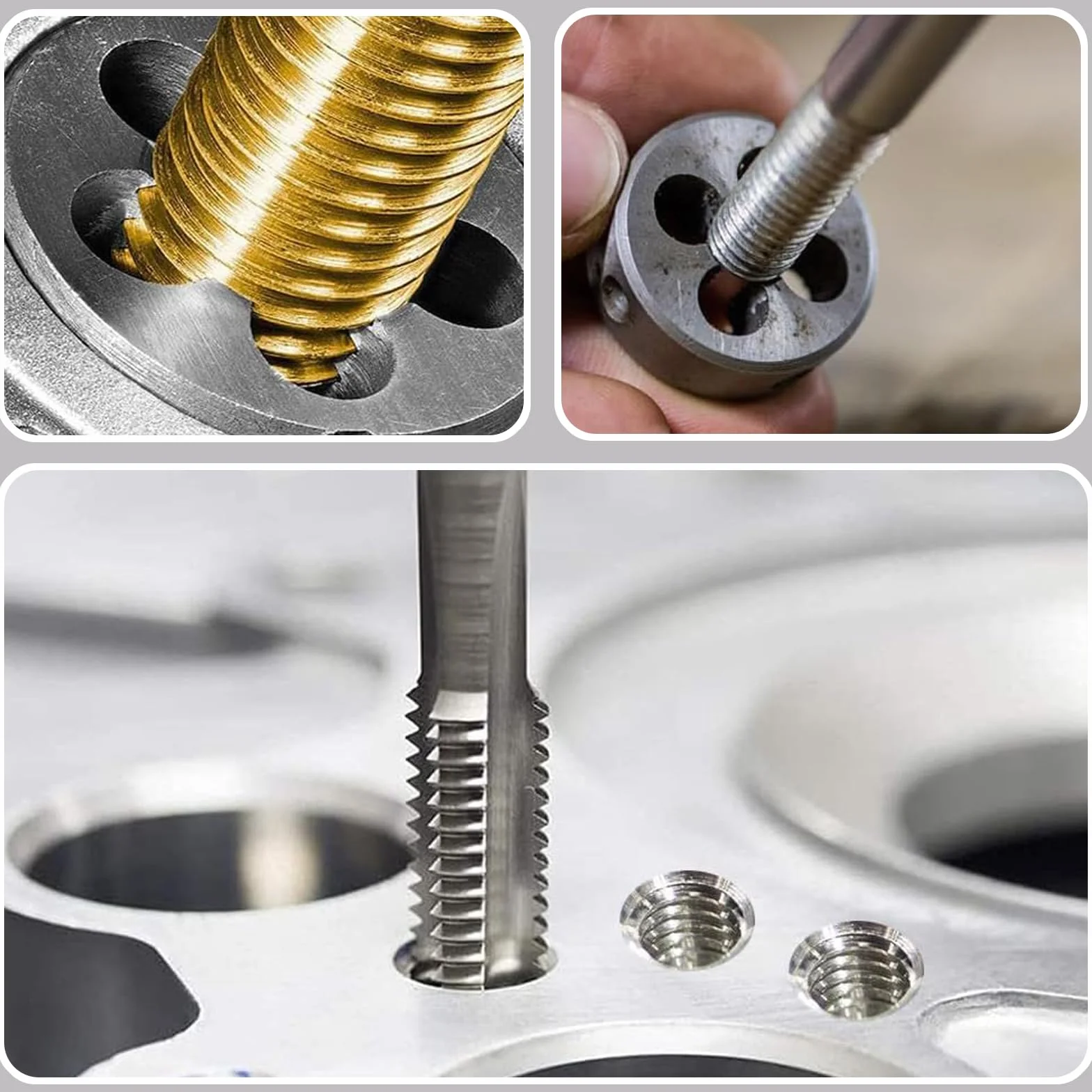 Filettatura Metrica e Maschiatura M10 x 1.0 mm HSS Maschi a Mano per Riparazione