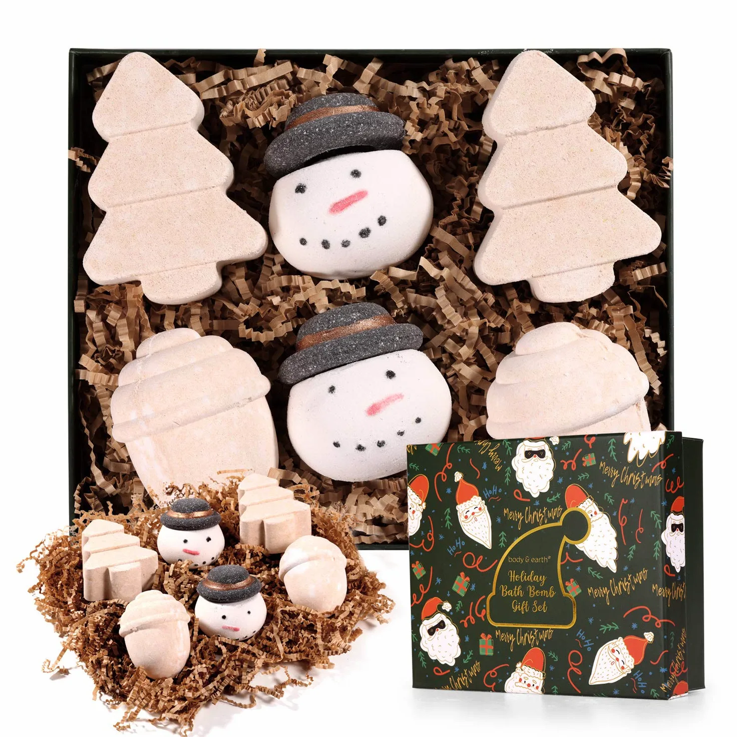 Body & Earth Bombe da Bagno Effervescenti 6 Pezzi con Oli Essenziali Naturali, Bath Bamb Set con Trattamento Spa Fragrante -Lavanda, Rosa e Vaniglia,regalo natale donna