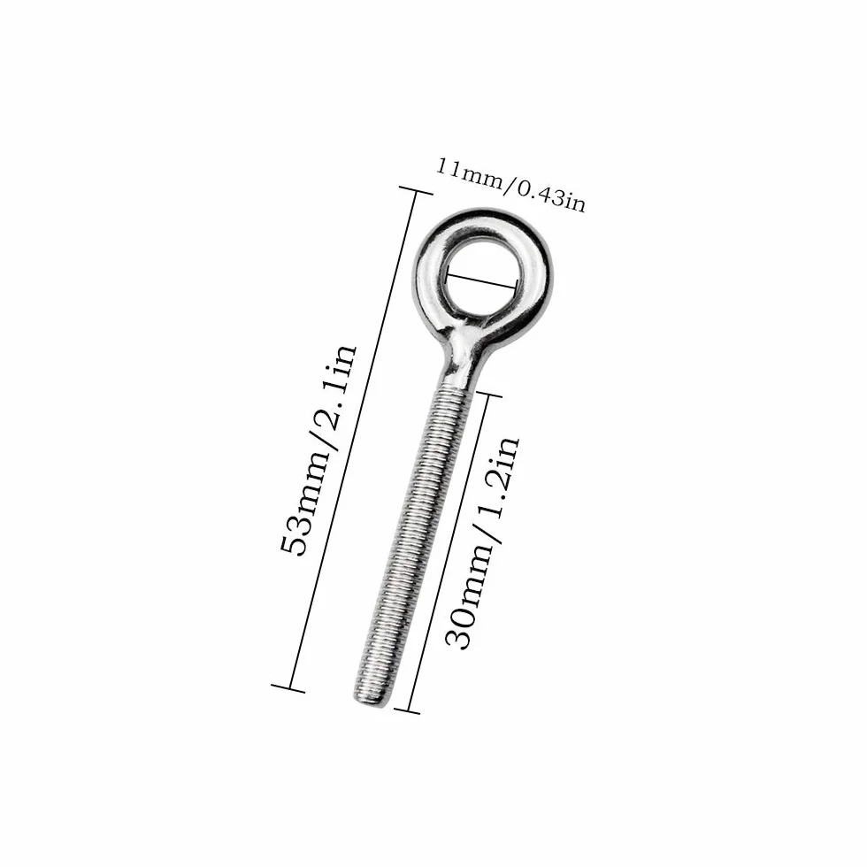 Aallo 10 Pcs M4 Golfari 304 Acciaio Inossidabile Bullone Occhiello Vite Anelli per Esterni