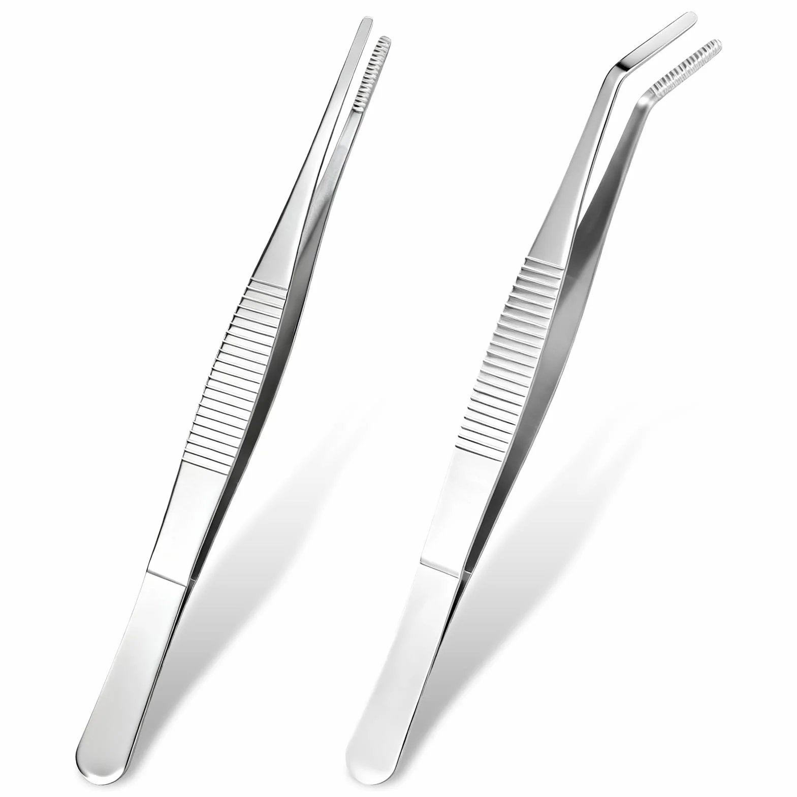 Pinzette Chirurgiche Curve 14cm Acciaio Inox Antiscivolo per Animali Acquatici