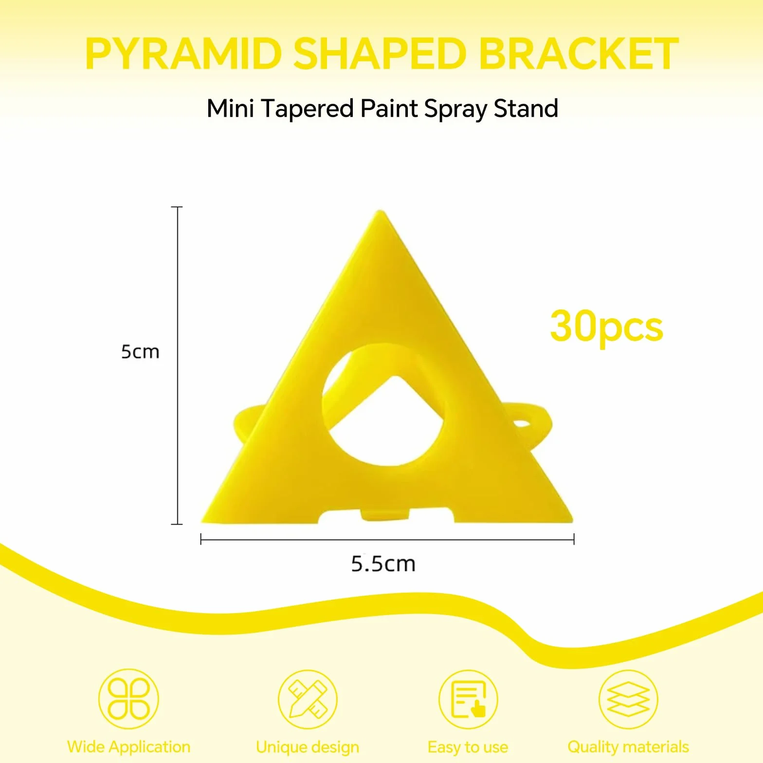 Supporto a piramide da pittore 30 Pezzi Giallo Cono Tela Triangolo di Vernice per Dipingere Mobili