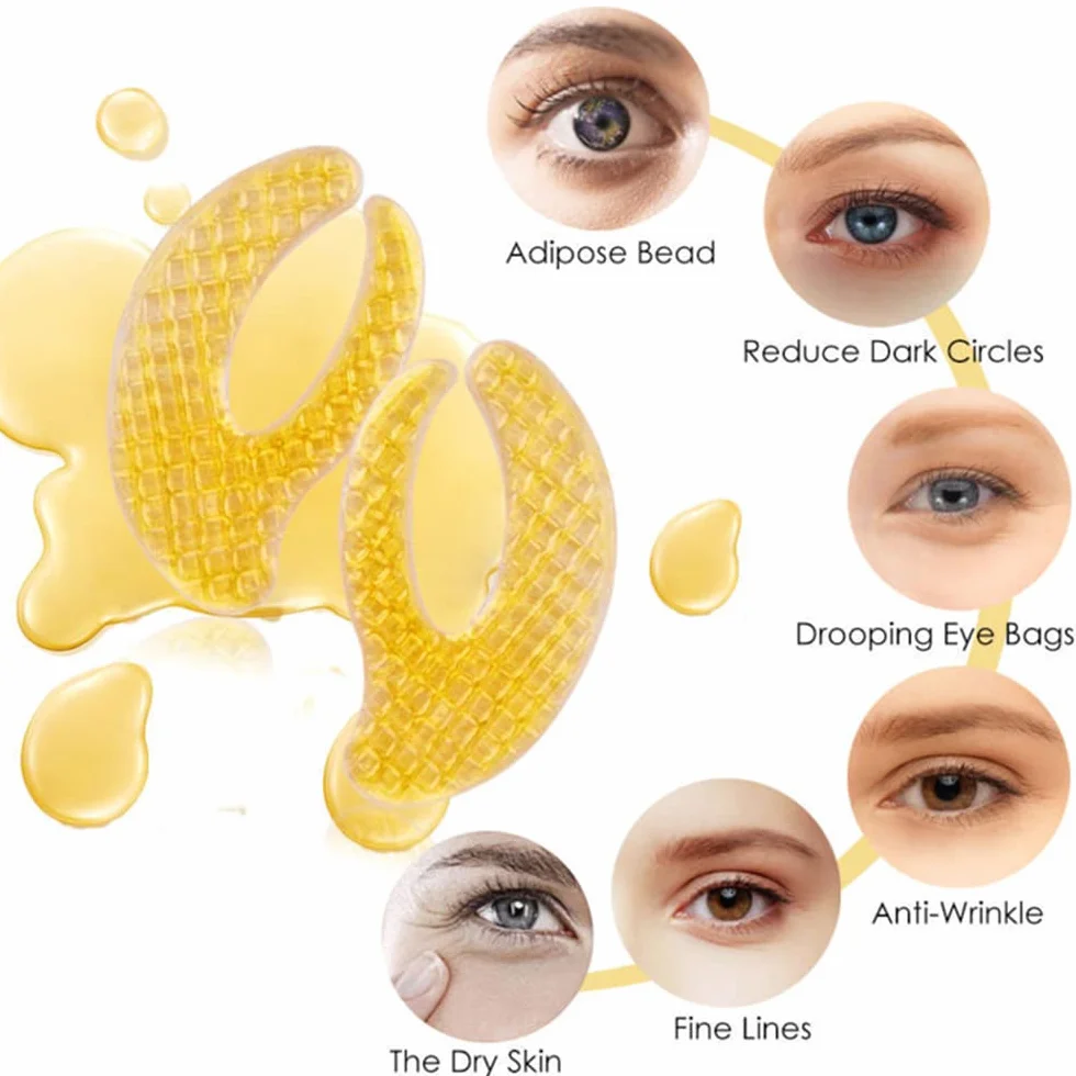 Maschera per gli occhi, Eye Patch, Eye Mask, Occhi Pads, Maschera d'occhio del collagene, Maschere Eye Gel Patches - Idratante, anti-rughe, anti-età, cerchi scuri ed elimina tasche, 5 Pairs