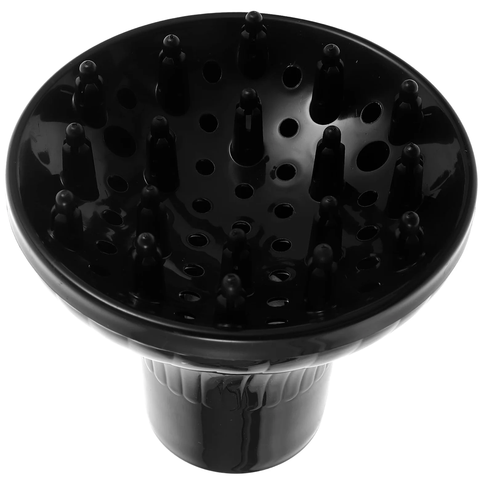ibasenice Diffusore Resistente alla Deformazione per Asciugacapelli in Plastica Nero Flusso D'aria a 360 Gradi Adatto a Diametro 4,2-4,8cm per Uso Domestico e Salone