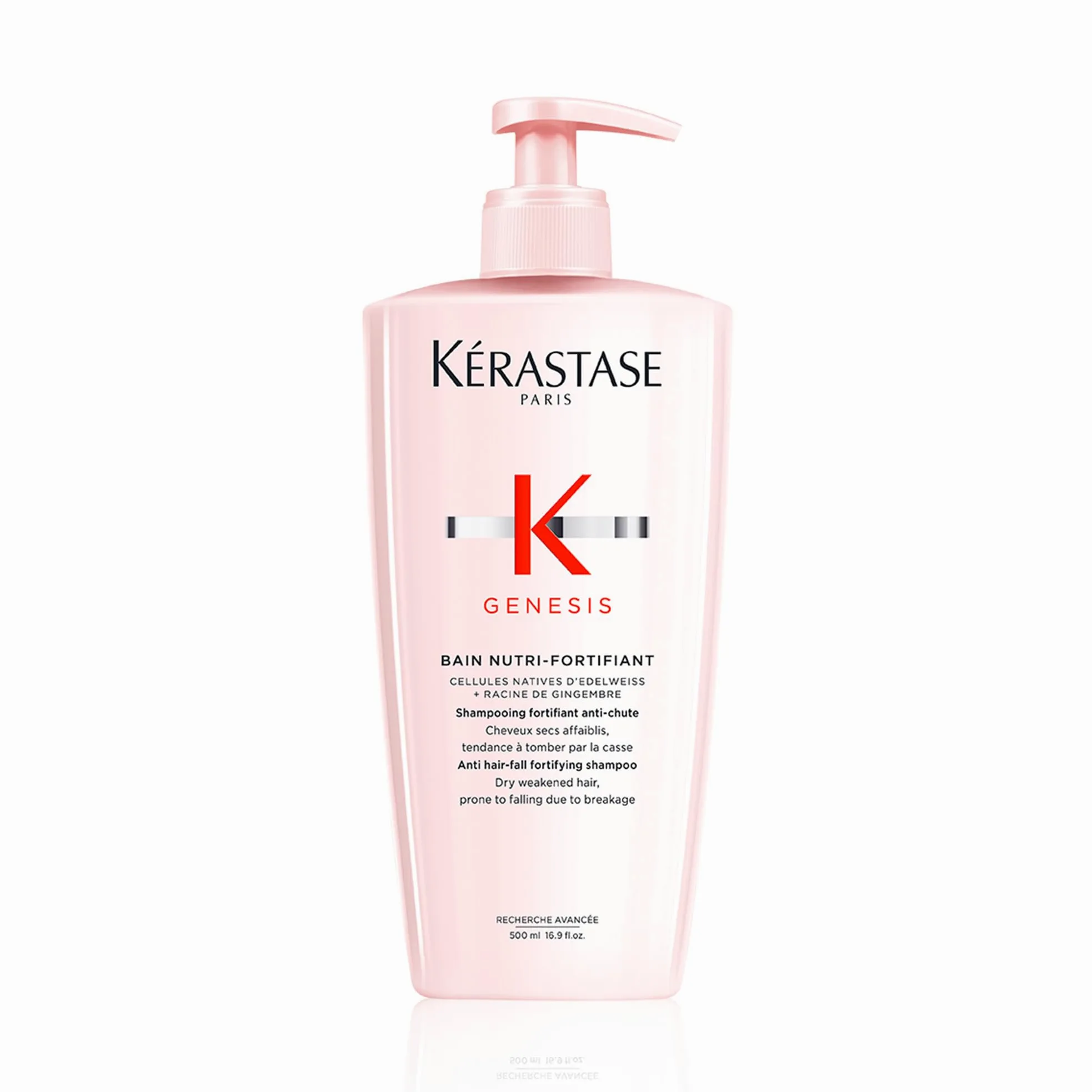 Kérastase Shampoo per capelli normali a secchi e indeboliti, tonificante e districante, Bain Nutri-Fortifiant, Genesis, 500 ml