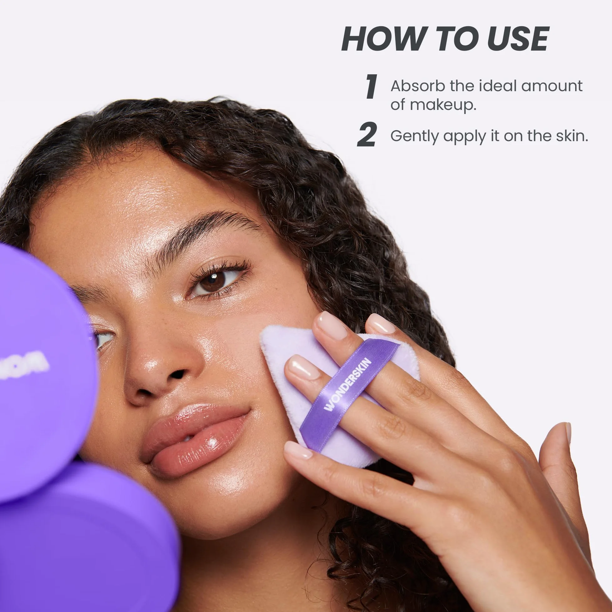 Wonderskin FYP Powder Puff - Piumino Triangolare per Cipria Viso, Piumino di Velluto Morbido per Cipria Libera o Compatta