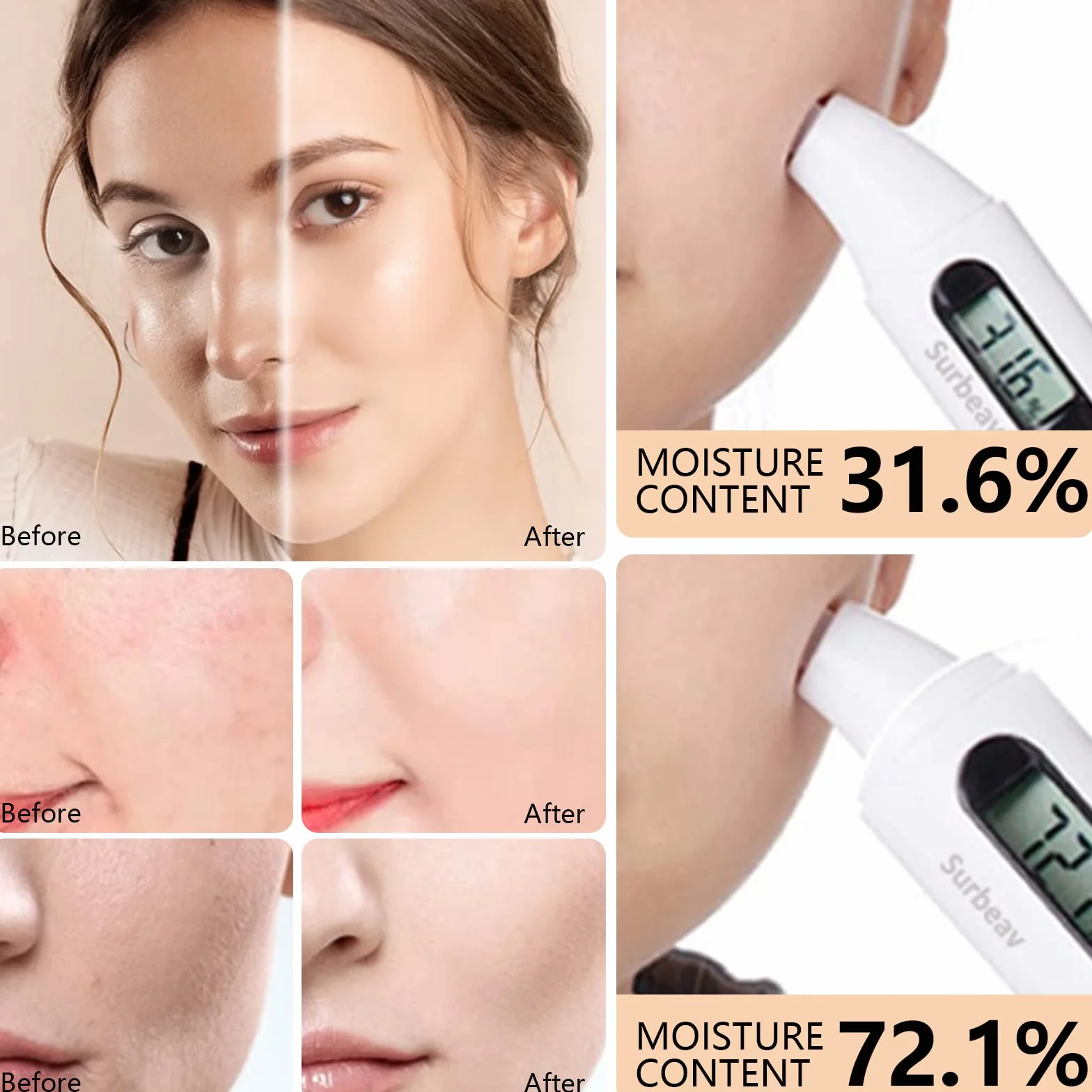 BB Cream, CC Cream, Crema Fondotinta, Mushroom Head Air Cushion BB Cream, Controllo olio idratante, per Trucco impeccabile, Anche Tonalità Della Pelle (Naturale)