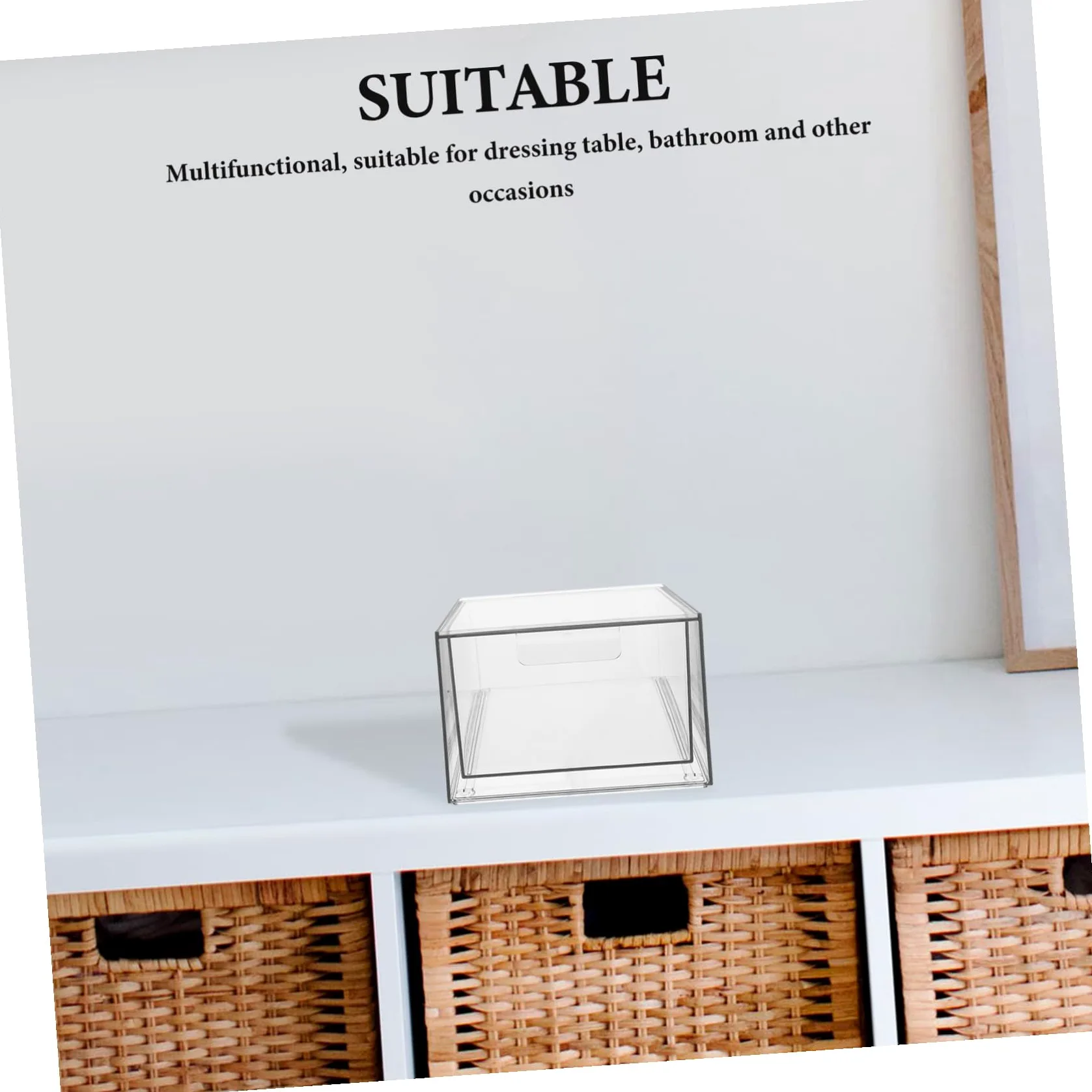 Organizer per Trucchi in Acrilico Trasparente con Impilabili Porta Prodotti per Cura Fazzoletti per Bagno e Lavabo Salvaspazio e Comodo