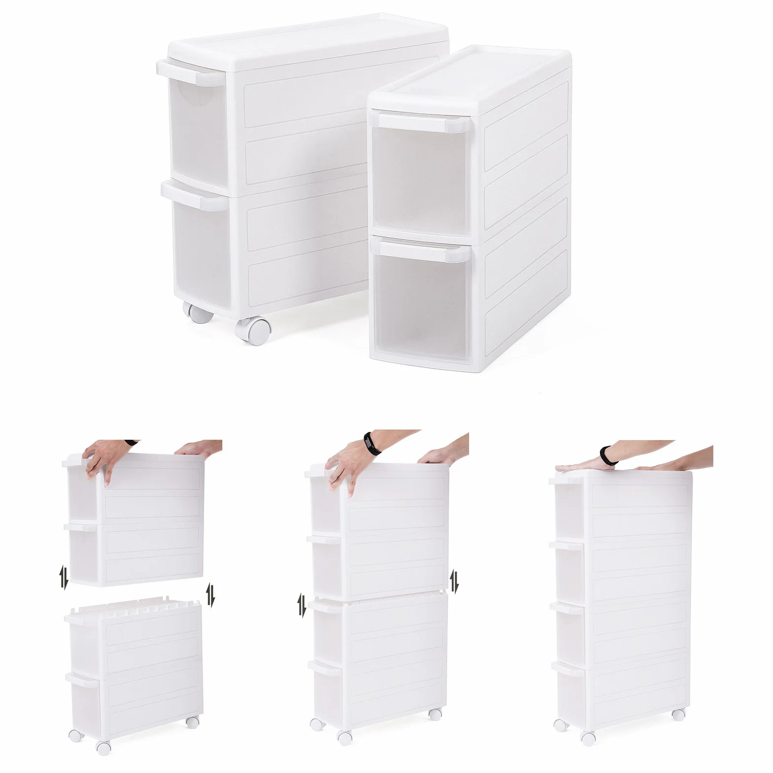 Songmics Carrello Da Bagno Mensola Scaffale Multiuso Bianco 18 x 84.5 x 46 cm
