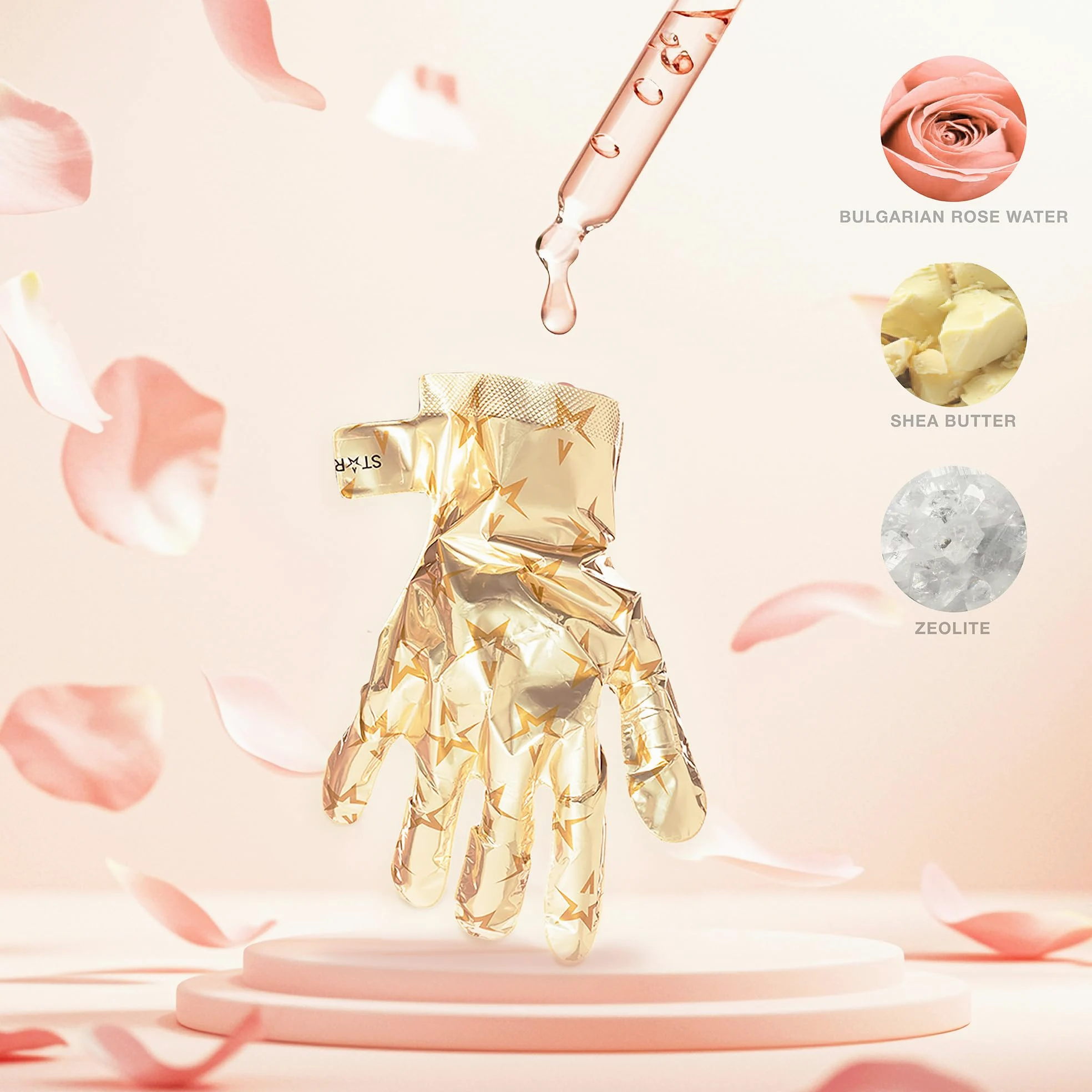 STARSKIN VIP Maschera Mani in Oro, Set da 4x16g, Trattamento Idratante e Nutriente con Burro di Karité e Olio di Rosa Bulgara