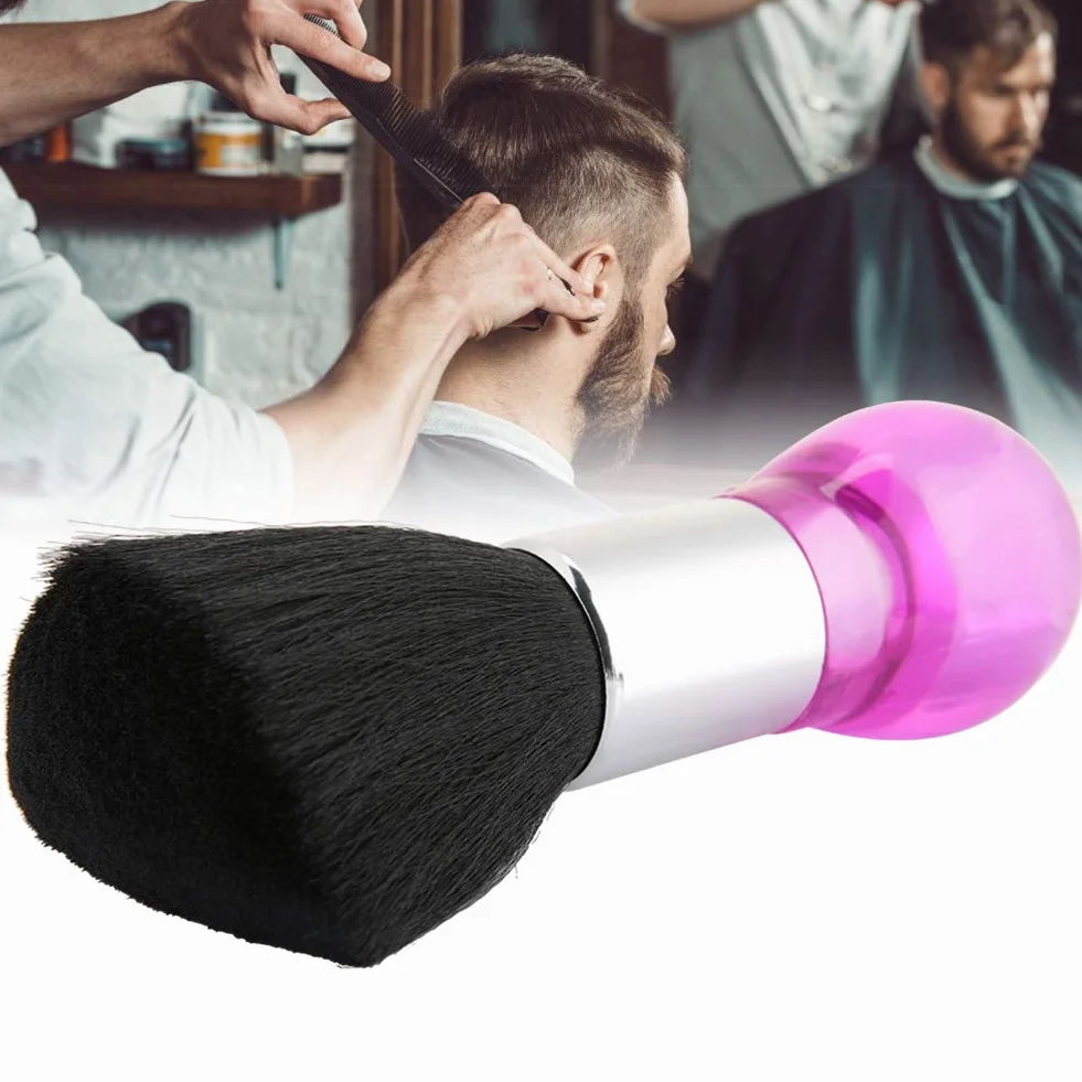 Pennello Parrucchiere, Barbiere collo spazzola ideale per rimuovere i capelli dopo il taglio, Spazzola per spolverino per il collo, spazzola per capelli pulita per capelli da barbiere Strumento (Rosa)