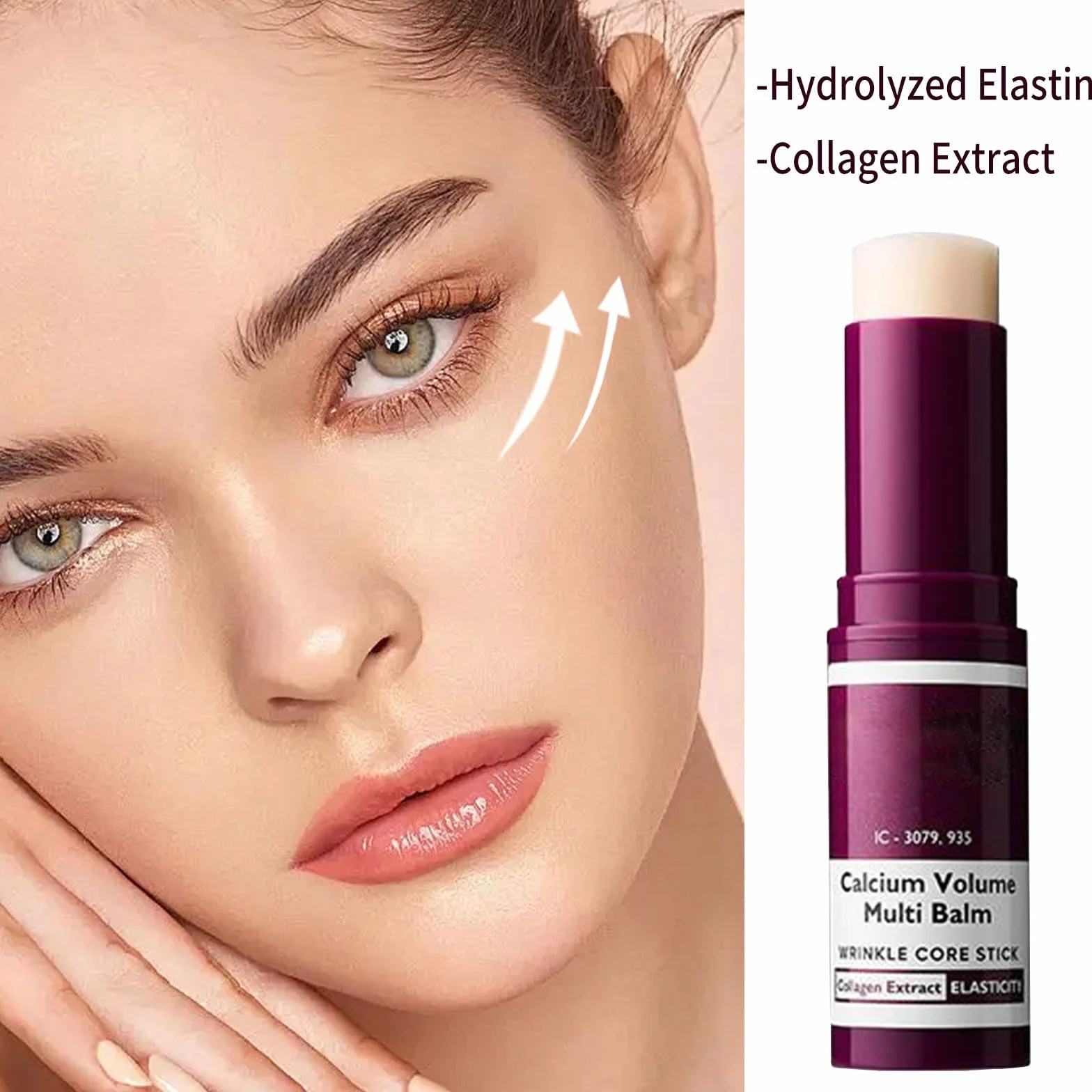 2 pezzi Calcium Volume Multi Balm Stick Balm Balsamo Oculare Multifunzionale Balsamo Arricchito Con Collagene Anti-Aging & Firming Skincare Stick Stringe La Pelle Ripara e Idrata