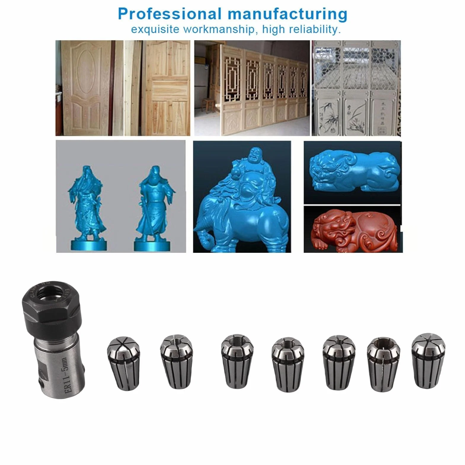 Duokon ER11 Set di Collet 5mm Supporto Albero Motore Prolunga Asta di Fresatura Tornio Strumento per Macchina CNC