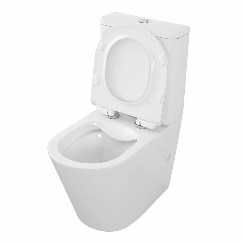 WC Filomuro Monoblocco Rimless Ceramica Bianco Lucida Linea Tygo 38x62x82,5 cm Sedile Soft-Close