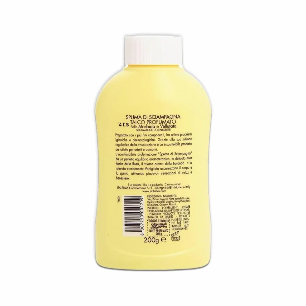 Spuma di Sciampagna Talco Profumato Barattolo, 200g