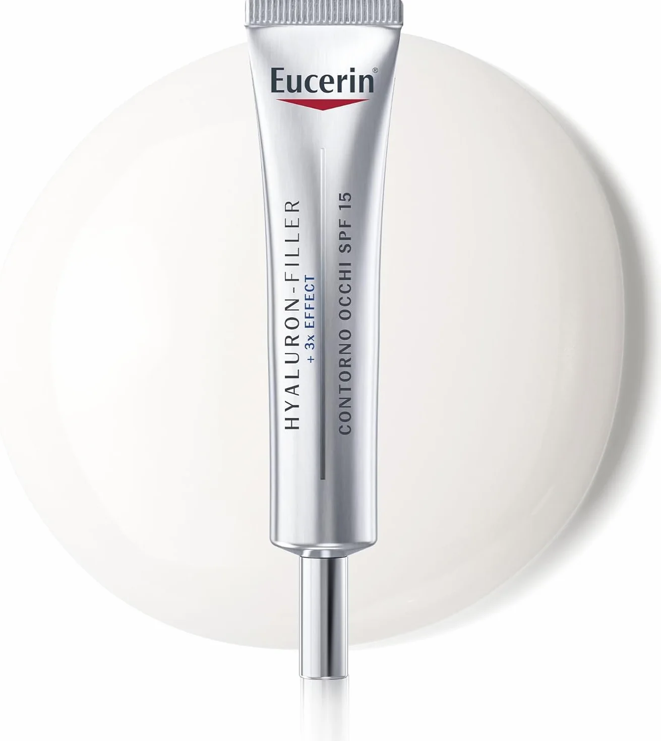 Eucerin Hyaluron-Filler Contorno Occhi SPF15 15 ml, Crema contorno occhi antirughe e antiage, Formula con Acido Ialuronico e protezione UVA SPF 15 per tutti i tipi di pelle