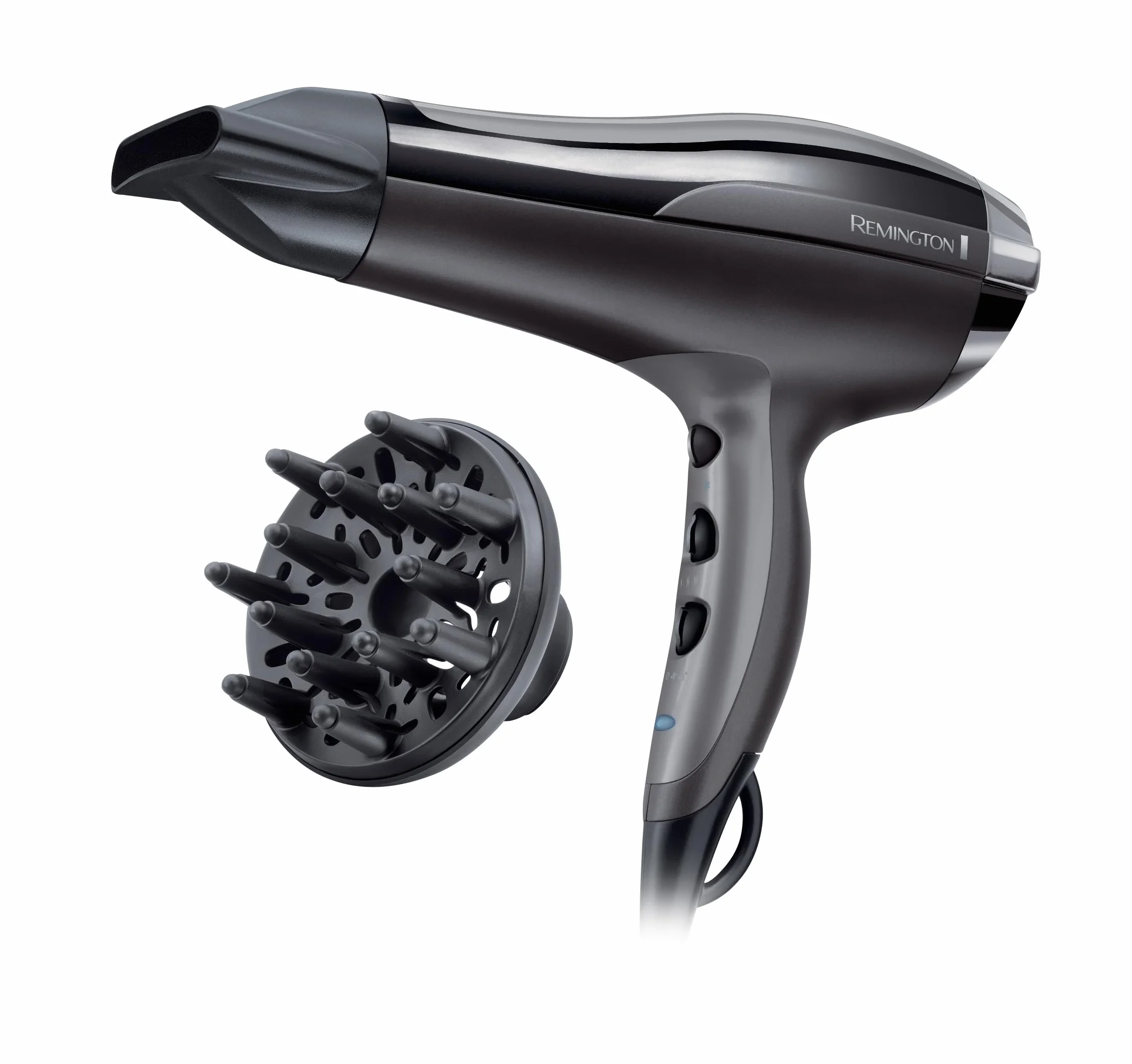 Remington Asciugacapelli 2400W - Leggero e Potente - Con Ioni per capelli meno crespi, 3 livelli di riscaldamento e 2 di ventola separati, Funzione di raffreddamento, Diffusore, Pro-Air Turbo D5220