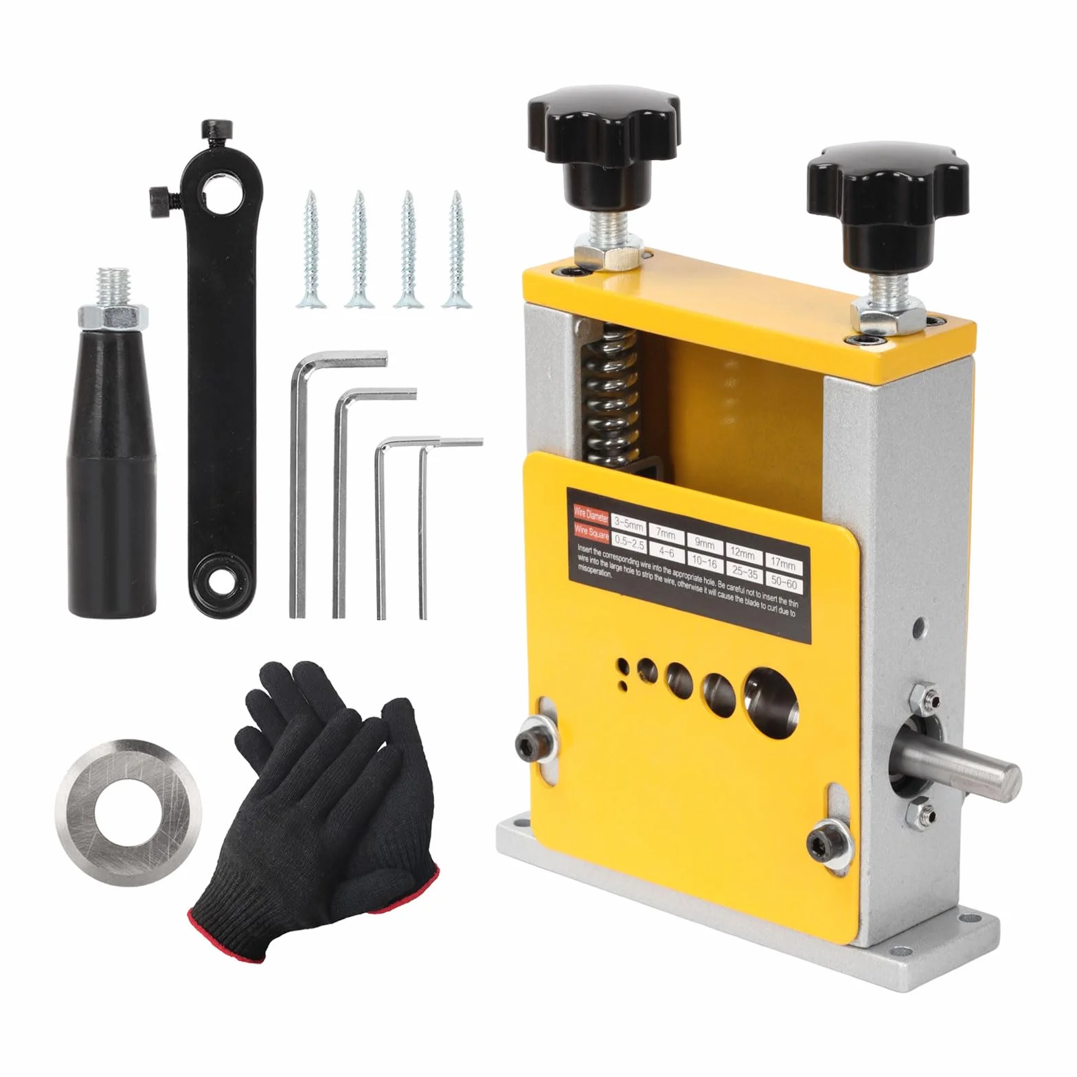 Qivine Spellacavi Manuale Elettrico 6 Fori 3-17 mm Pinza Spelafili Elettricista a Manovella o Trapano