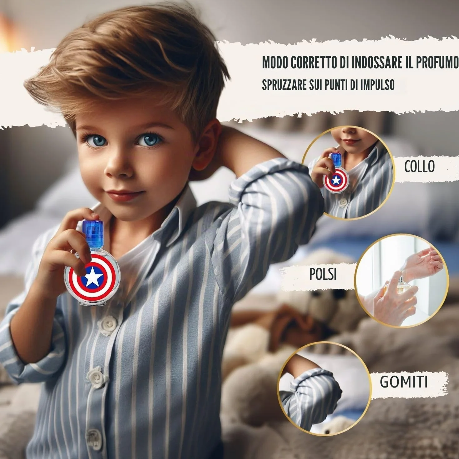 Air Val Captain America - Eau de toilette per bambini, 30 ml