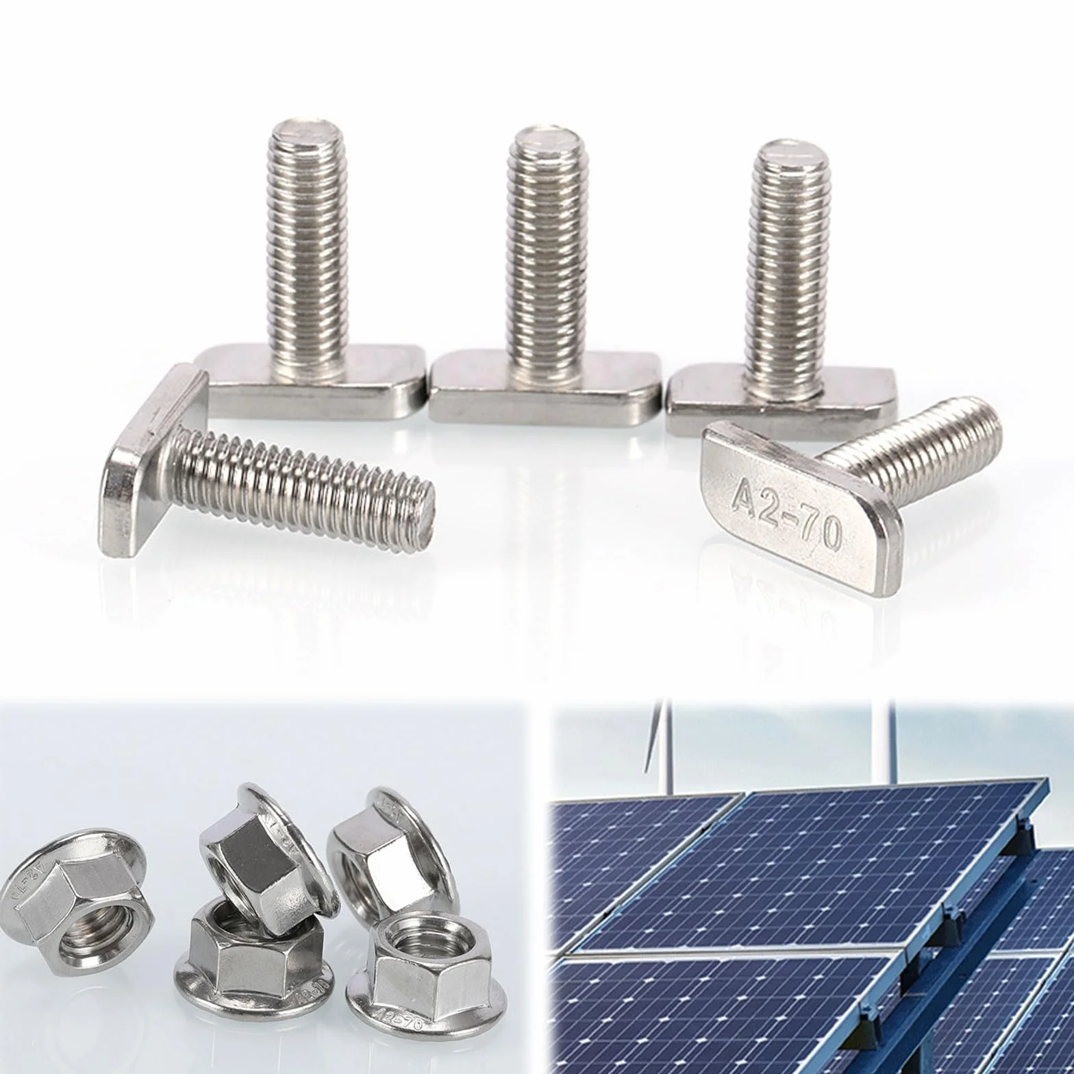Set viti a testa martello M8x20mm acciaio inossidabile 15 pezzi