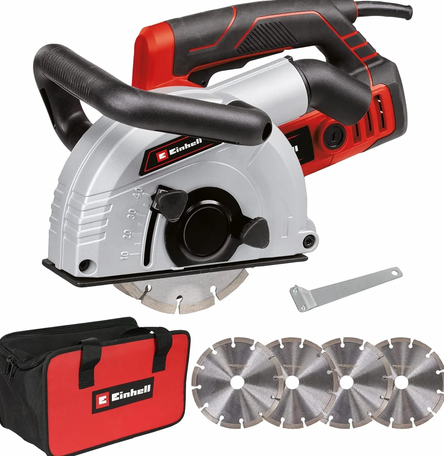 Einhell TE-MA 1700 Scanalatore 1700 W 38 mm larghezza taglio 40 mm profondità taglio Soft Start 4 dischi diamantati