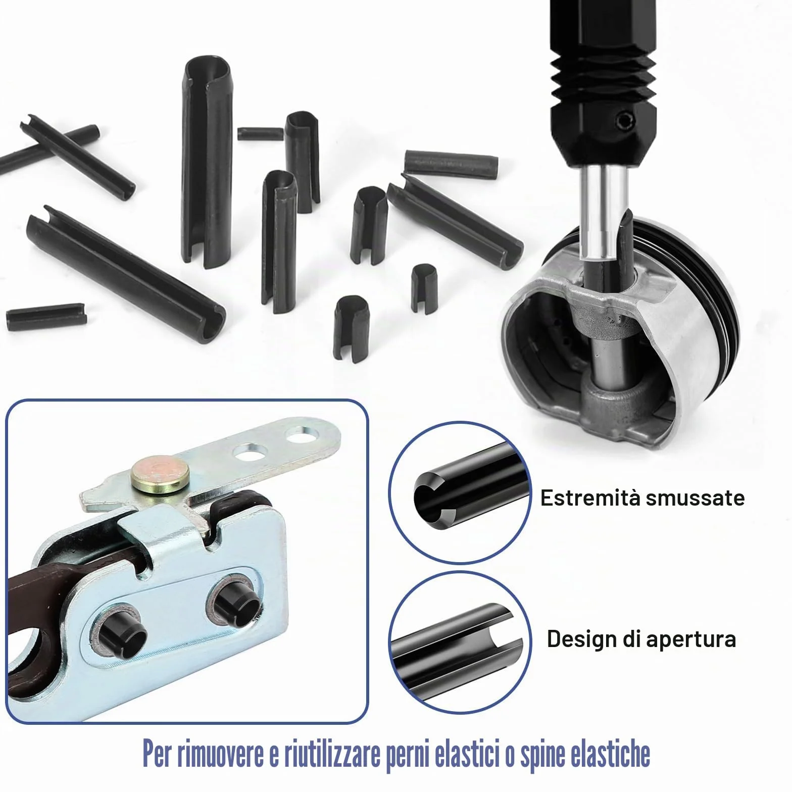 Goupille di Sicurezza Perni Elastici Set 550 Pezzi M1.5-M6 Fissaggi Vari Usi